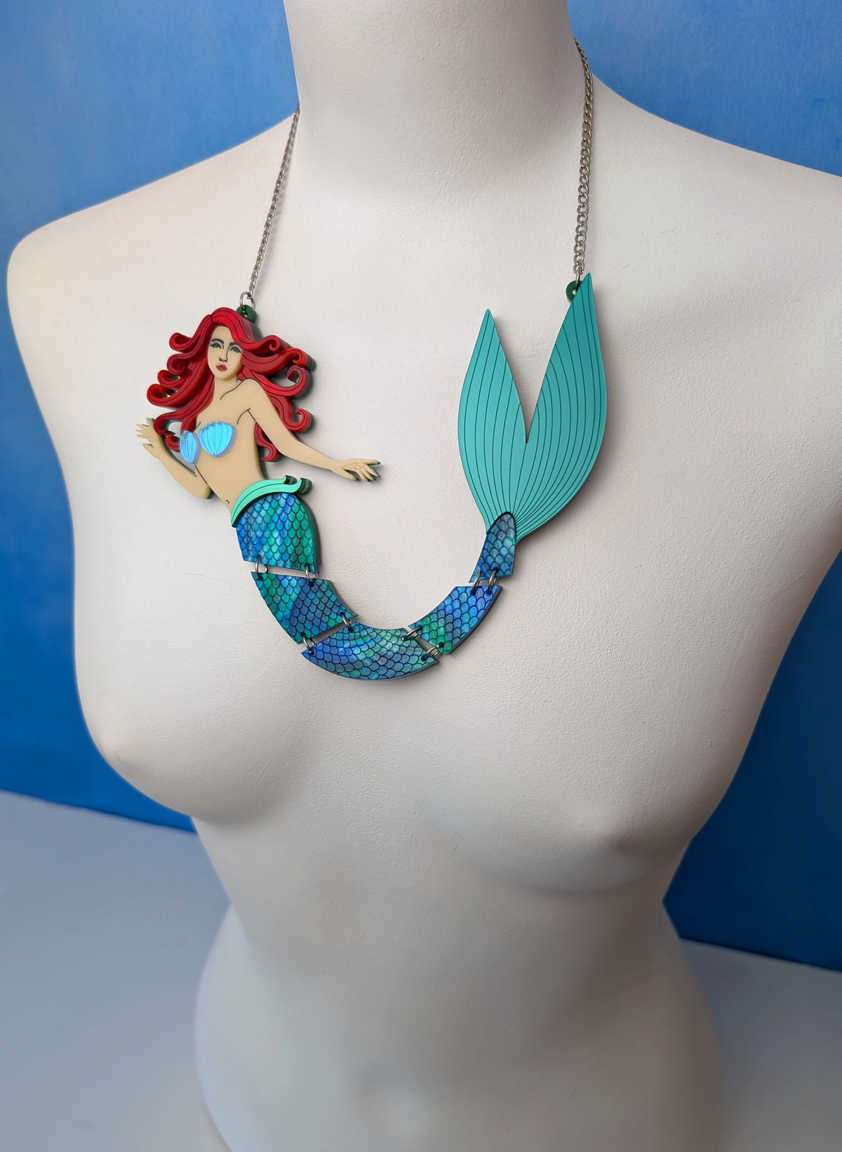 PRE ORDER Statement Articulated Mermaid Necklace (6 colours)