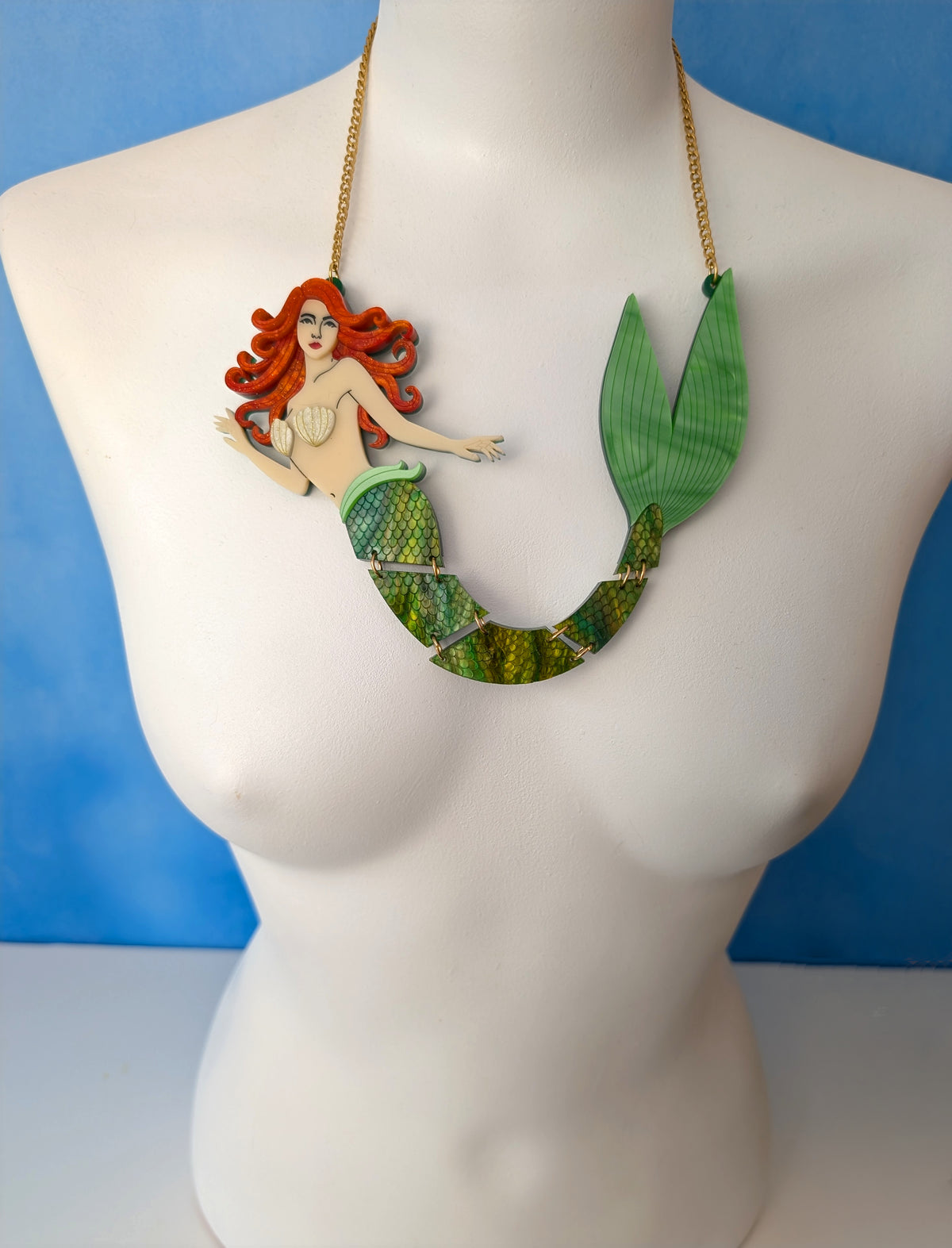 PRE ORDER Statement Articulated Mermaid Necklace (6 colours)
