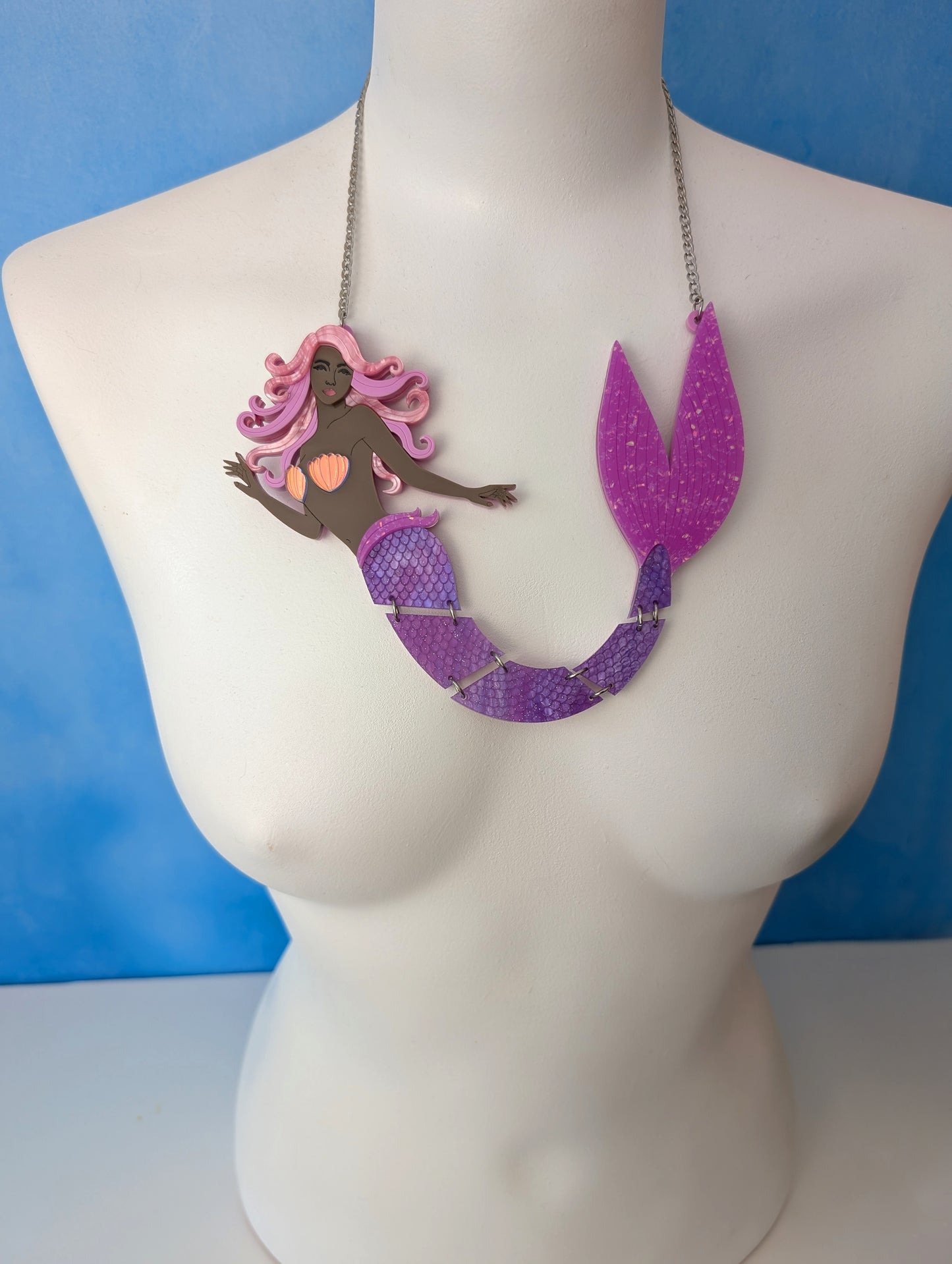 PRE ORDER Statement Articulated Mermaid Necklace (6 colours)