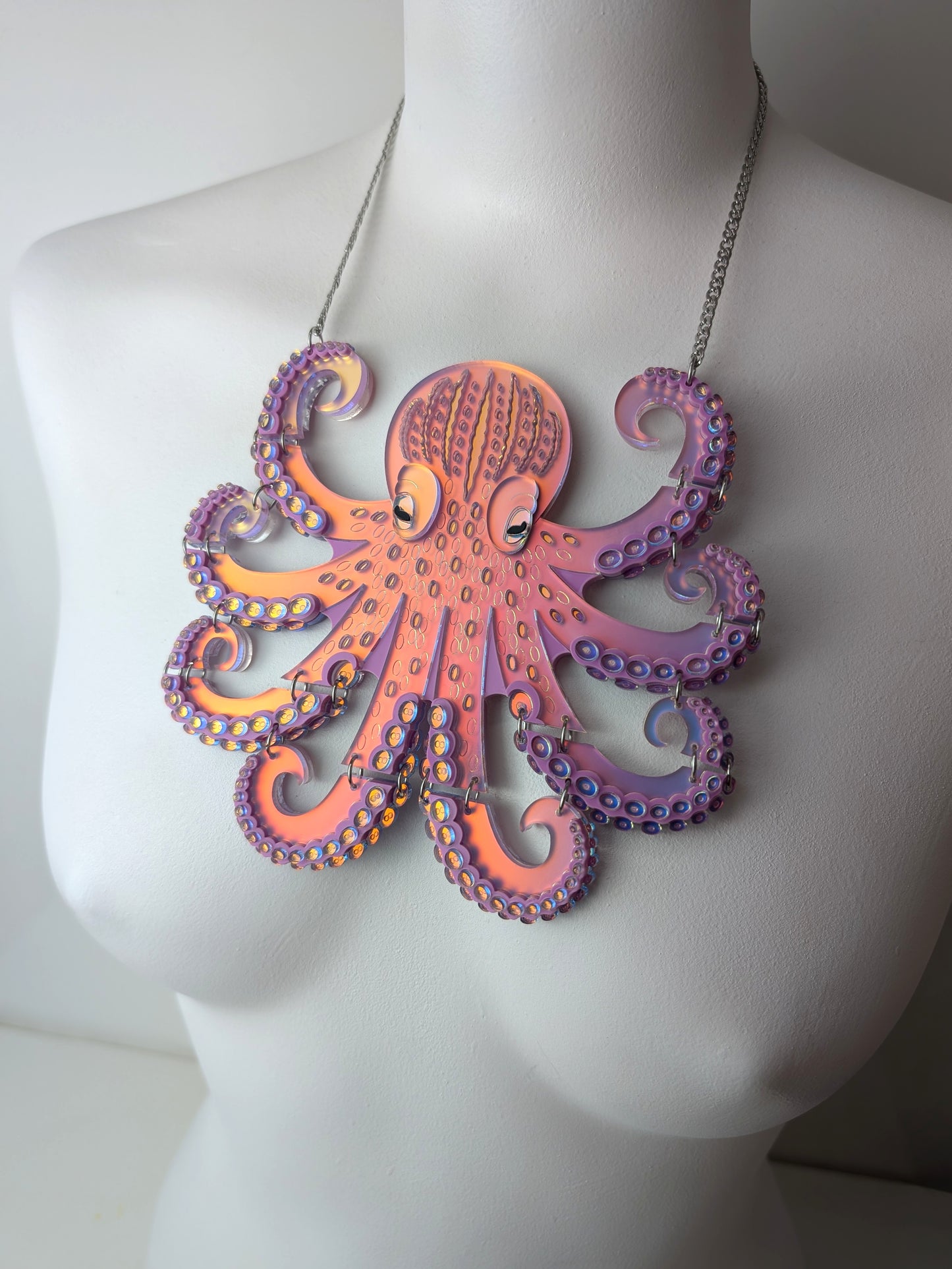 PRE ORDER Statement Octopus Necklace Iridescent LILAC
