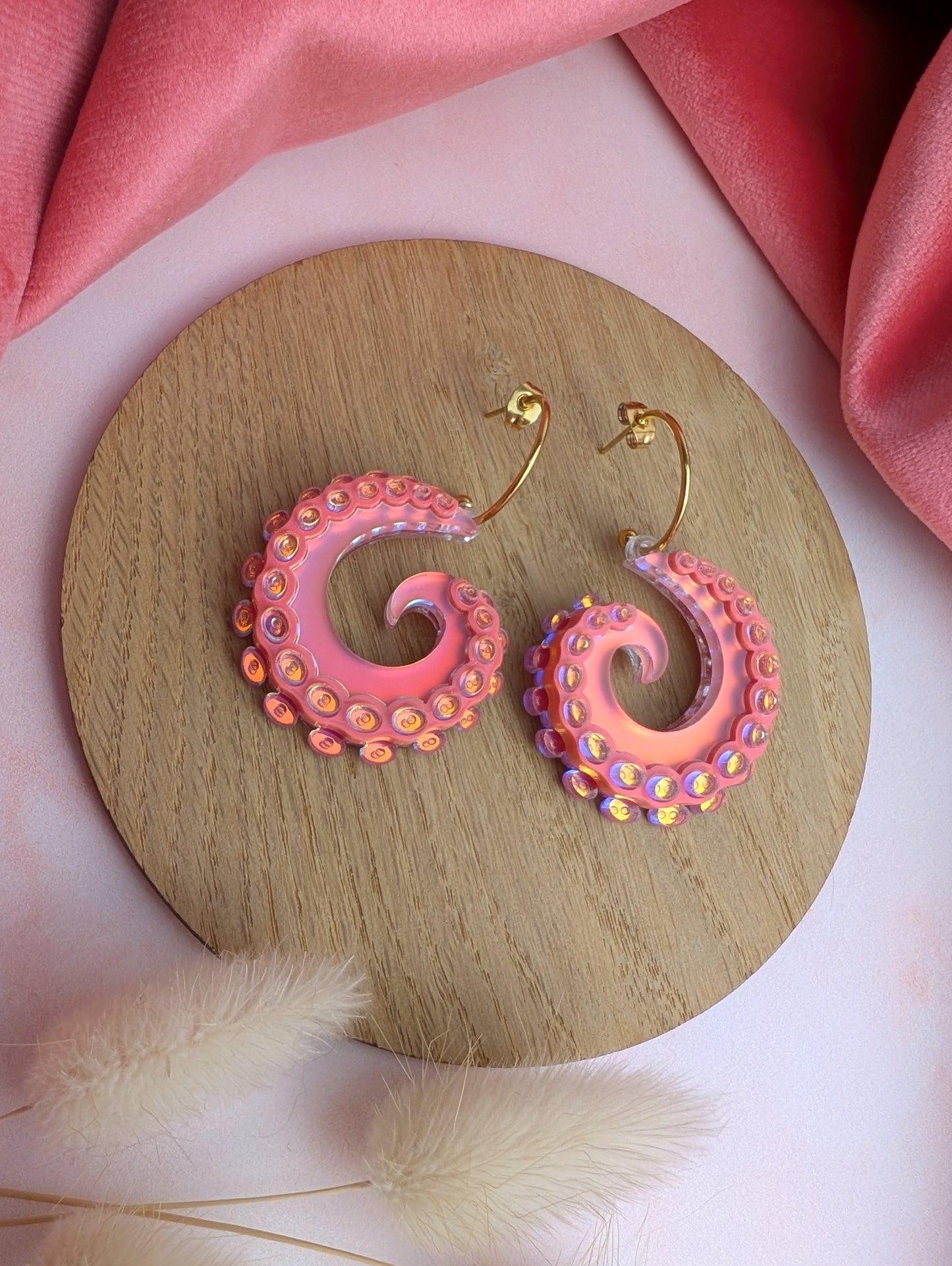 PRE ORDER Tentacurl Hoop Earrings CORAL