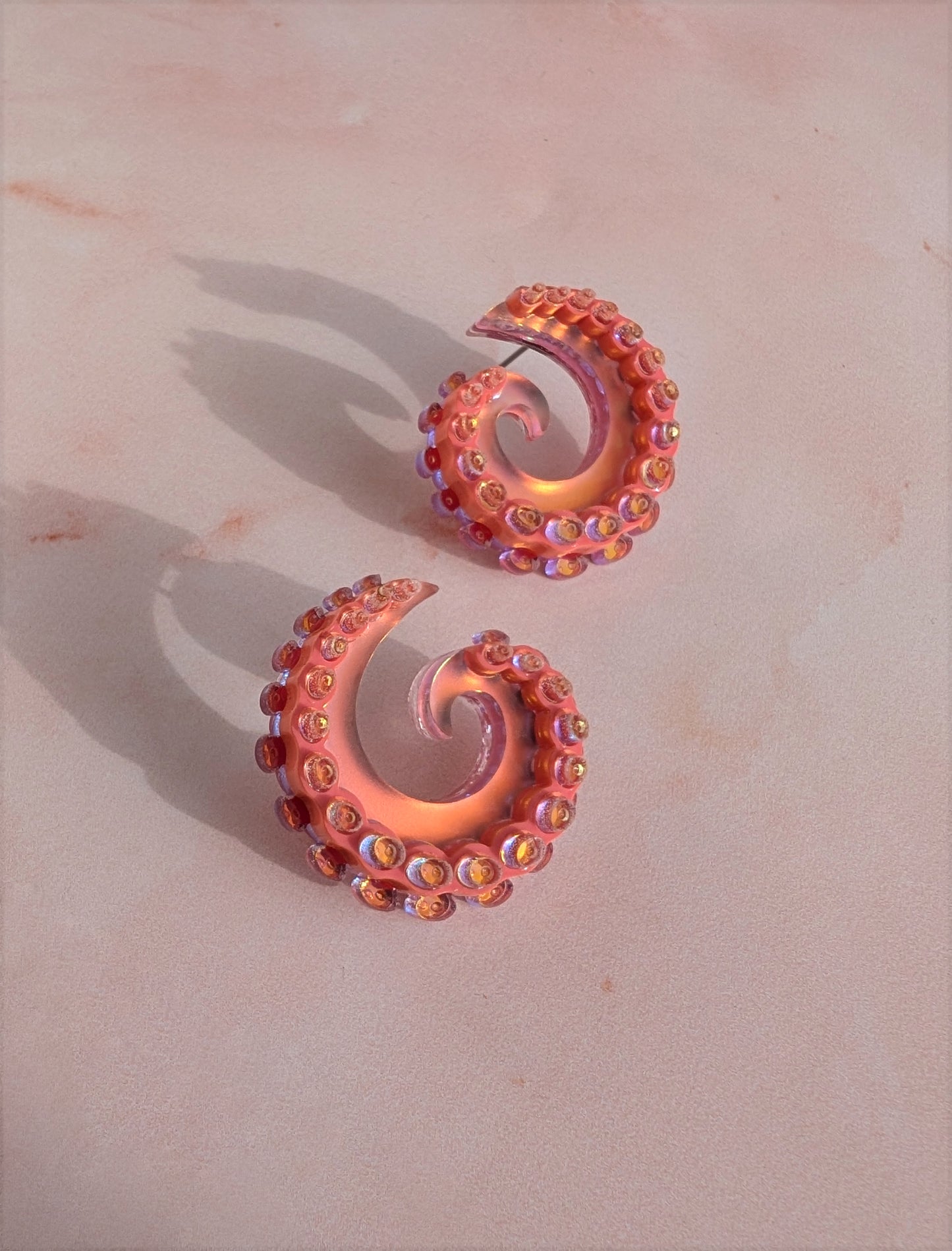 PRE ORDER Tentacurl Stud Earrings CORAL