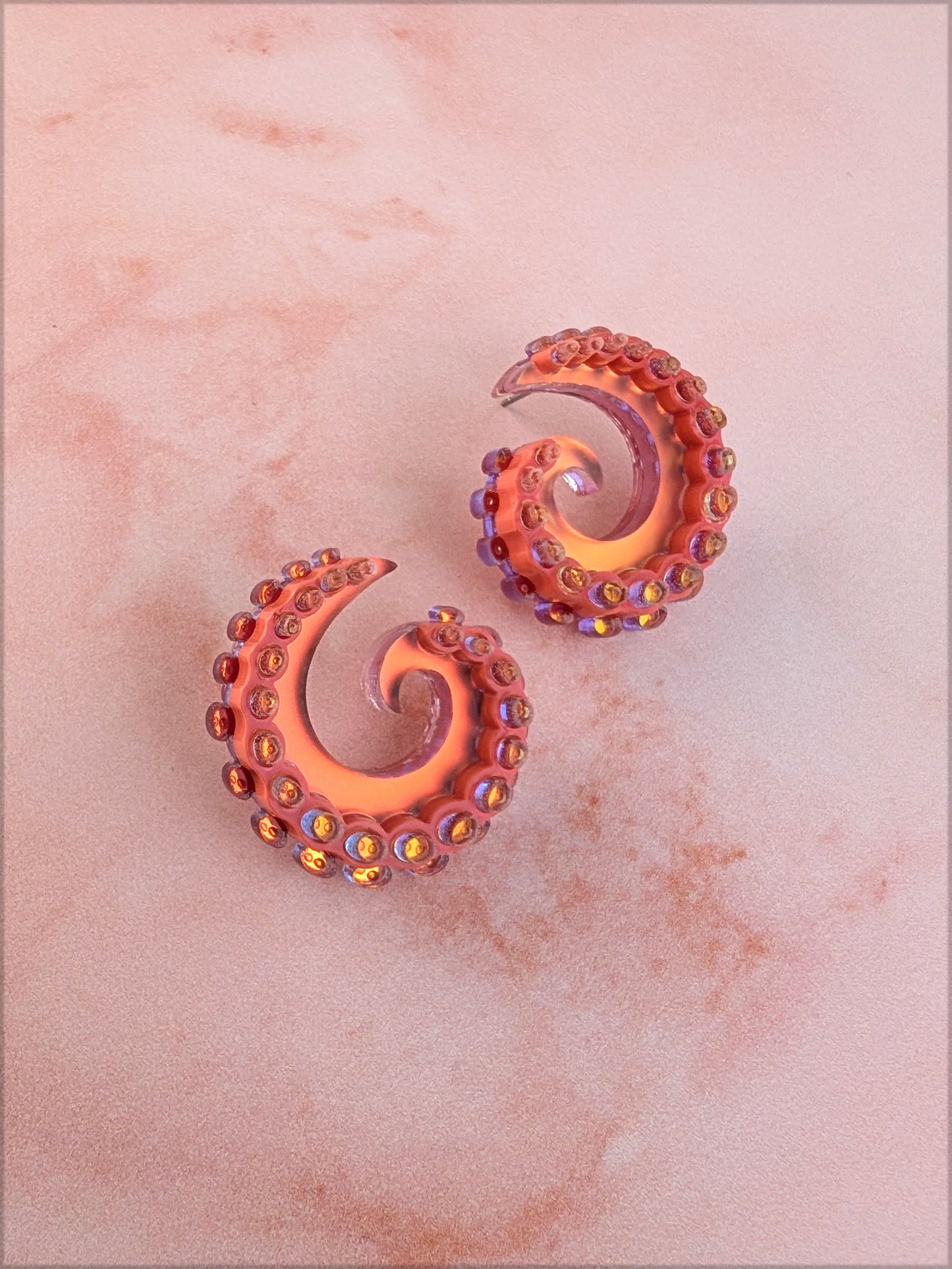 PRE ORDER Tentacurl Stud Earrings CORAL