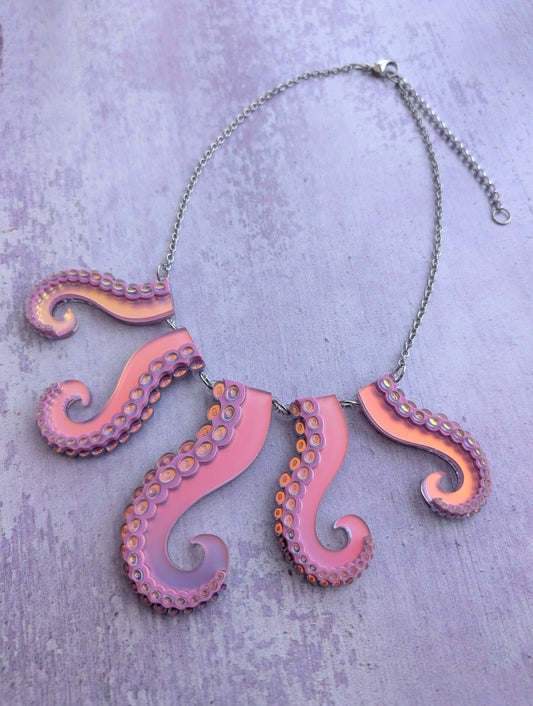 PRE ORDER Tentacle Necklace Iridescent LILAC