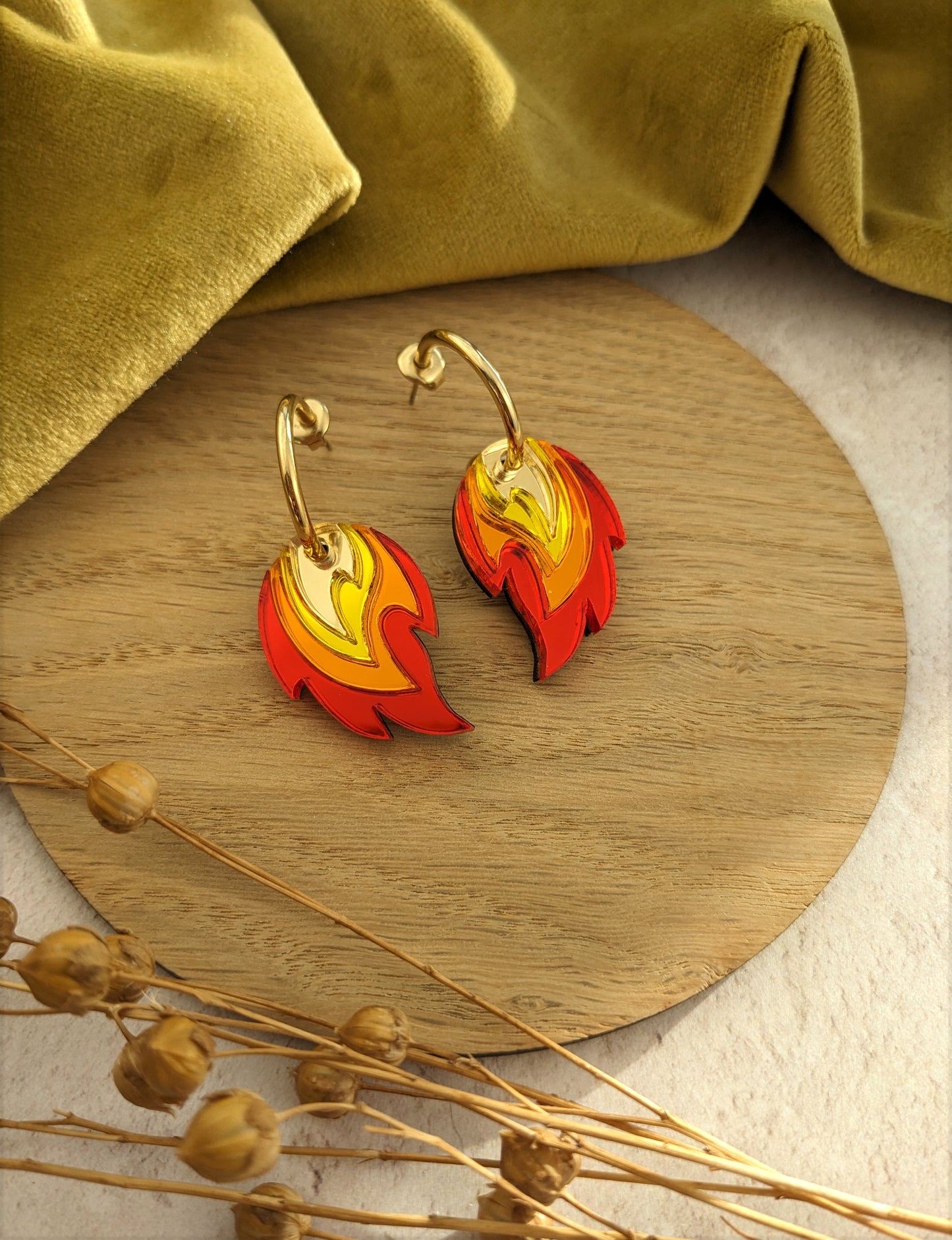 PRE ORDER Flame Hoop Earrings