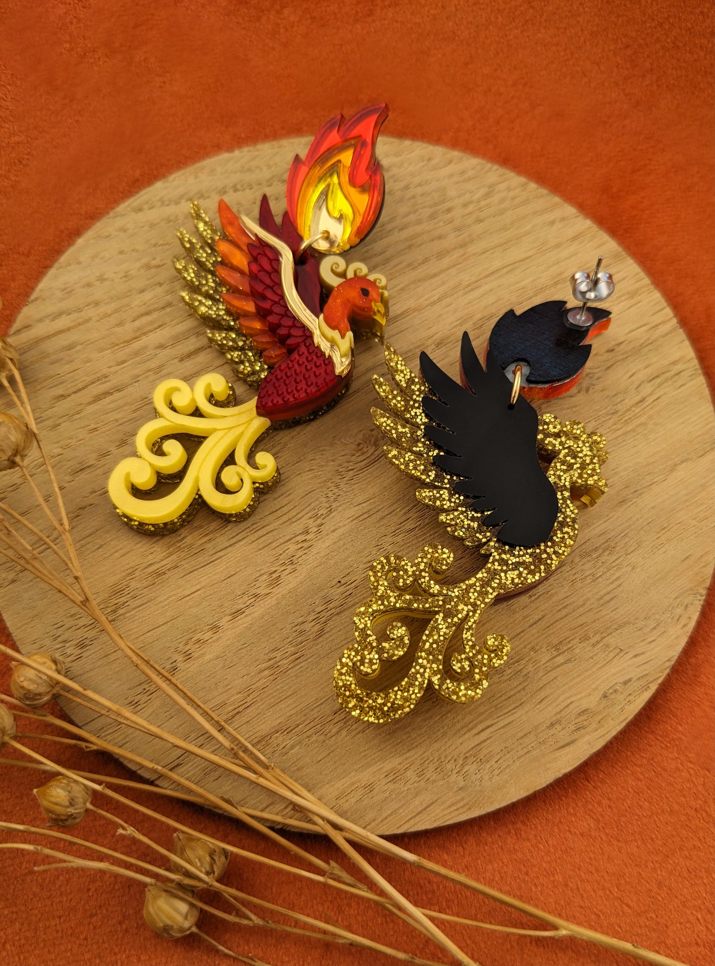 PRE ORDER Phoenix Earrings (choose flame studs or hoops)