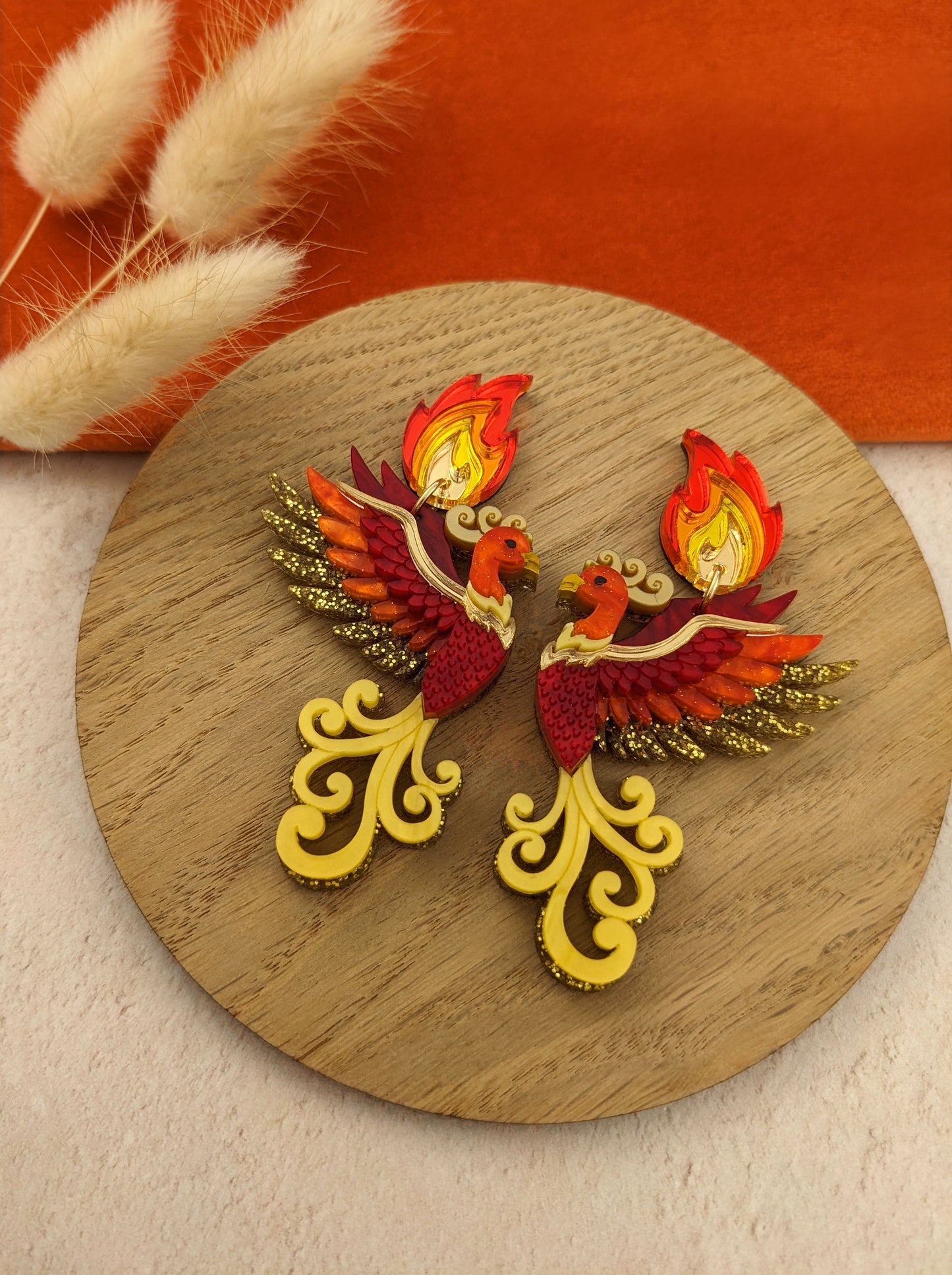 PRE ORDER Phoenix Earrings (choose flame studs or hoops)