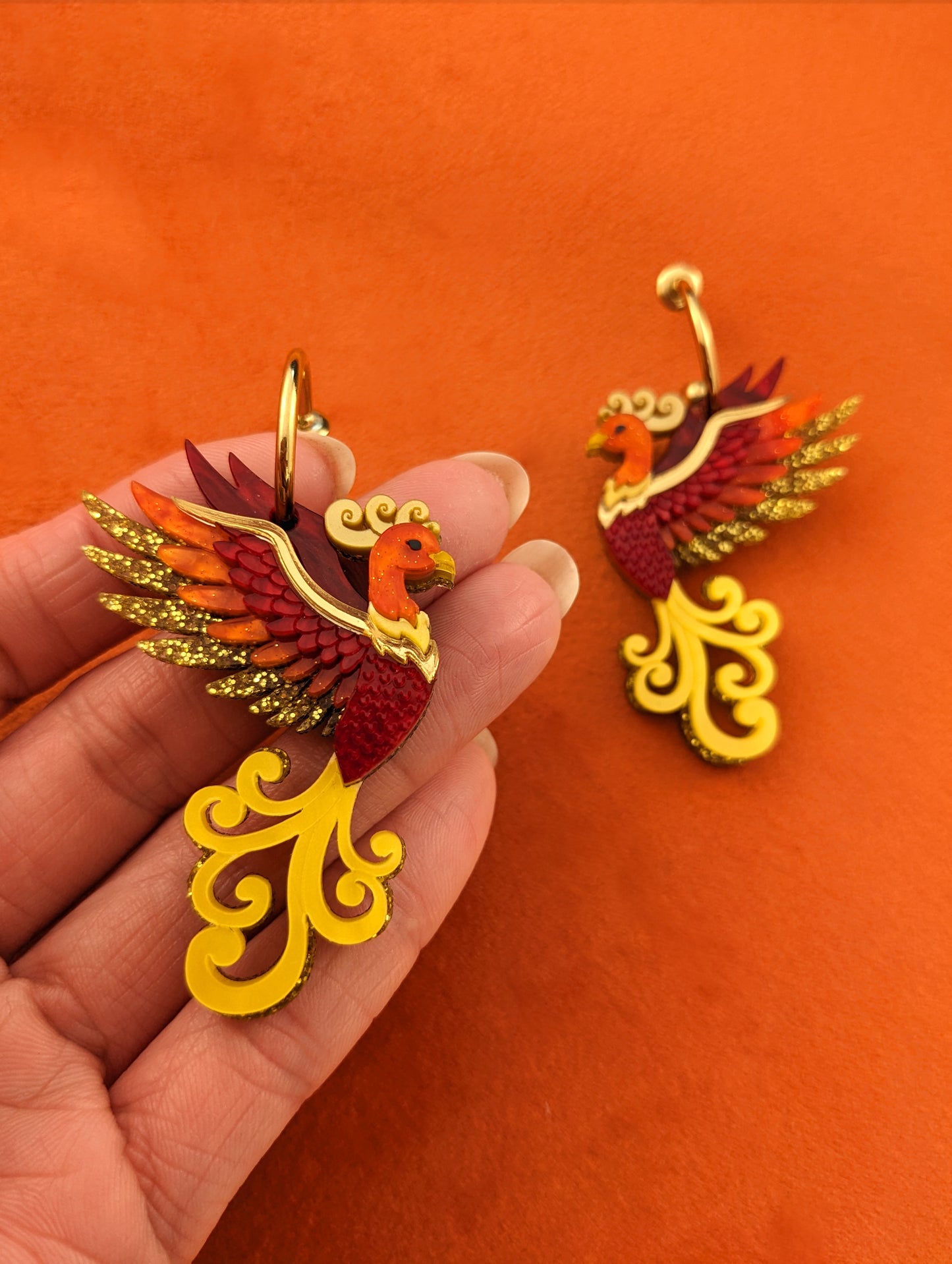 PRE ORDER Phoenix Earrings (choose flame studs or hoops)