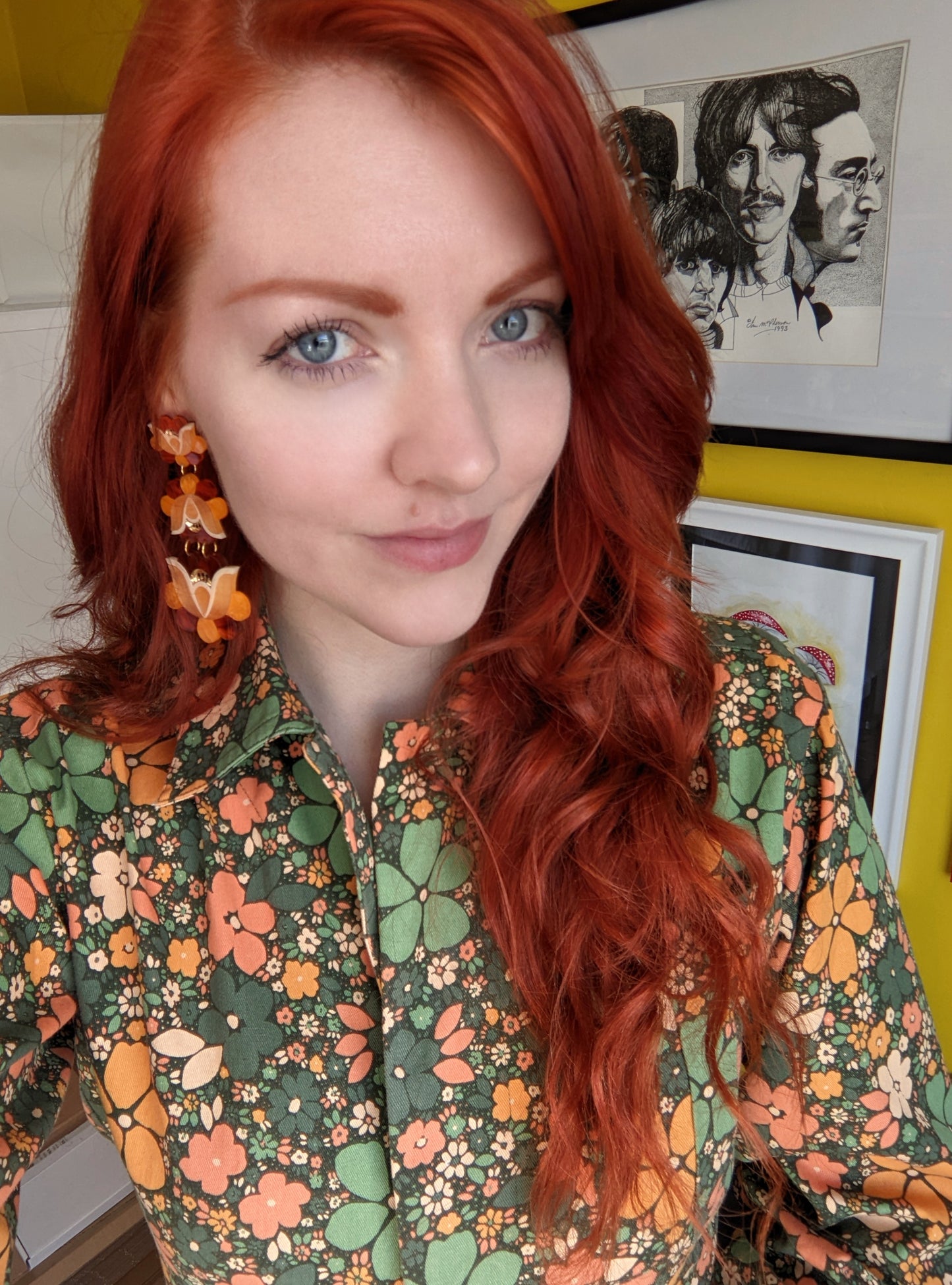 PRE ORDER Statement Folk Floral Earrings - Tortoiseshell