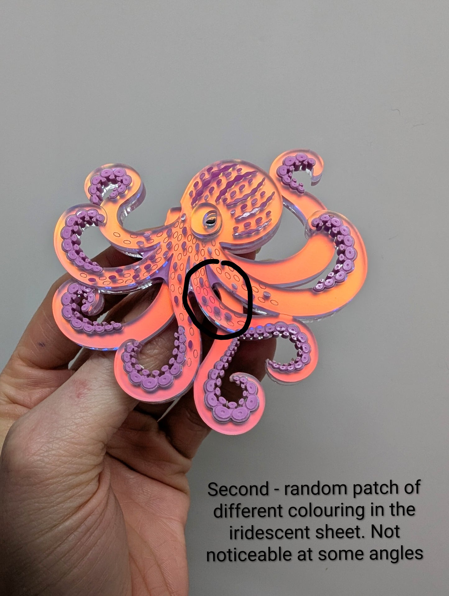 PRE ORDER Acrylic Octopus Brooch Iridescent LILAC, acrylic jewellery, jewelry