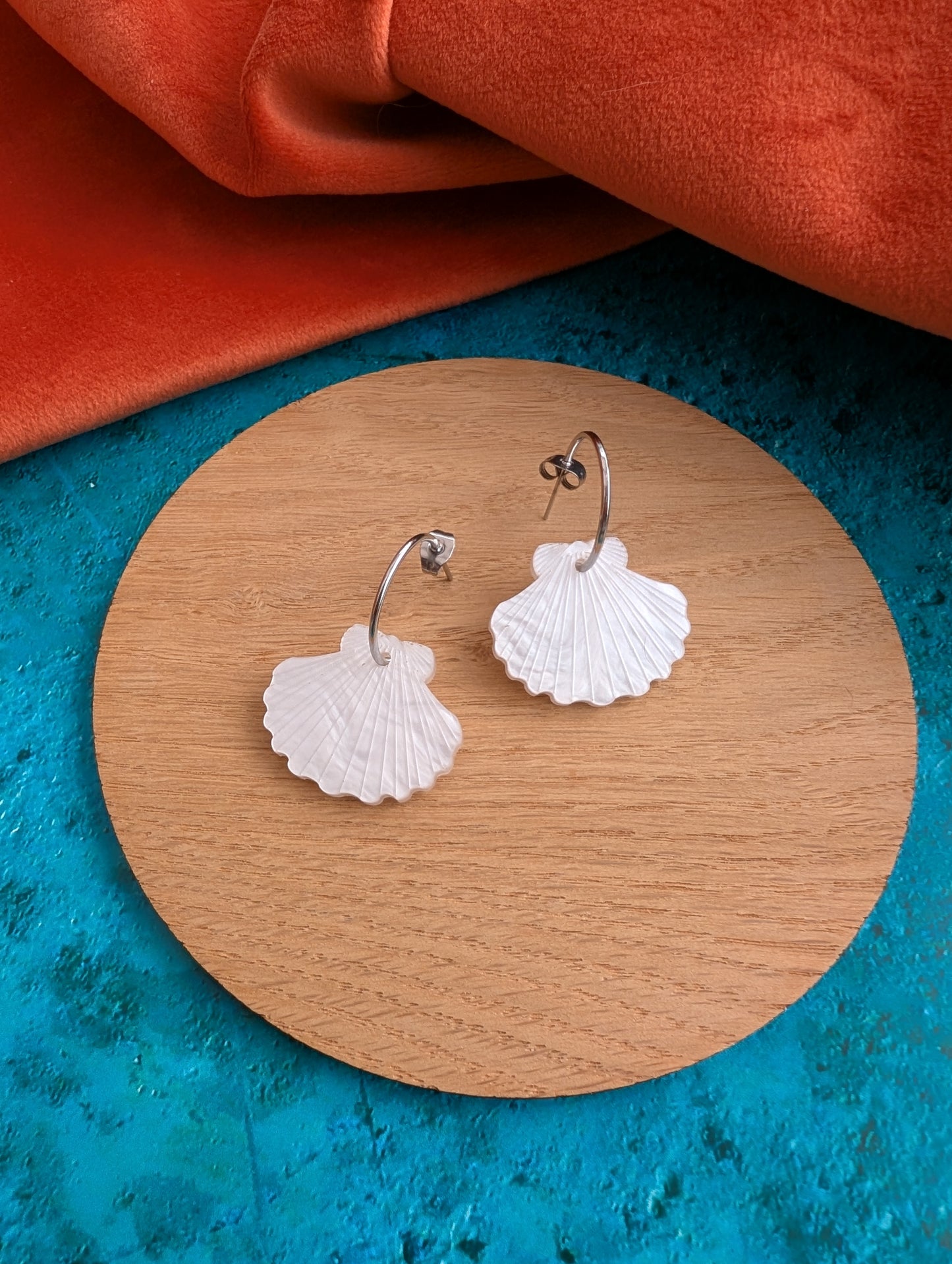 Shell Hoop Earrings (5 colours)