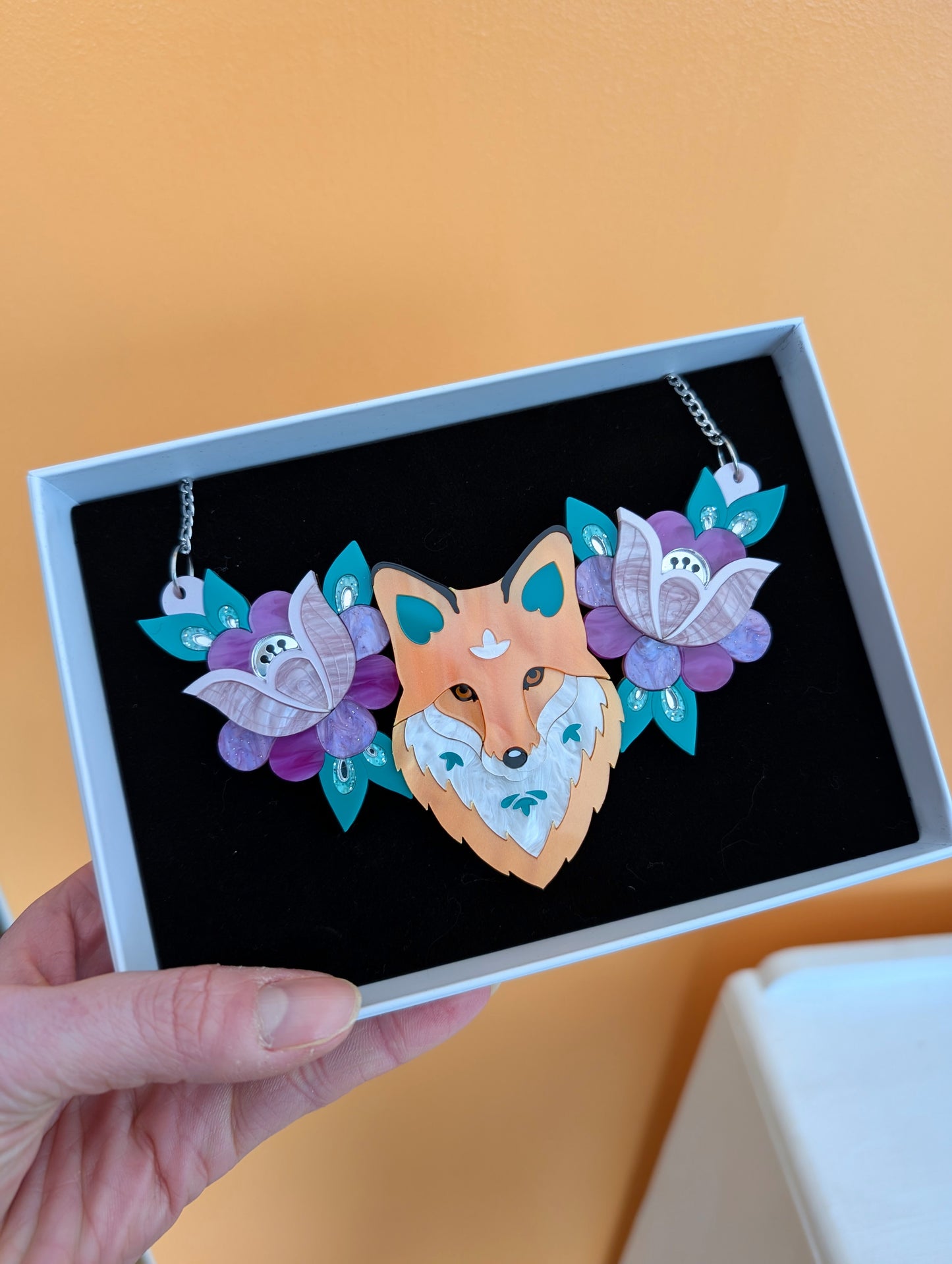 PRE ORDER Folk Fox Bib Necklace - Also added two other colour options