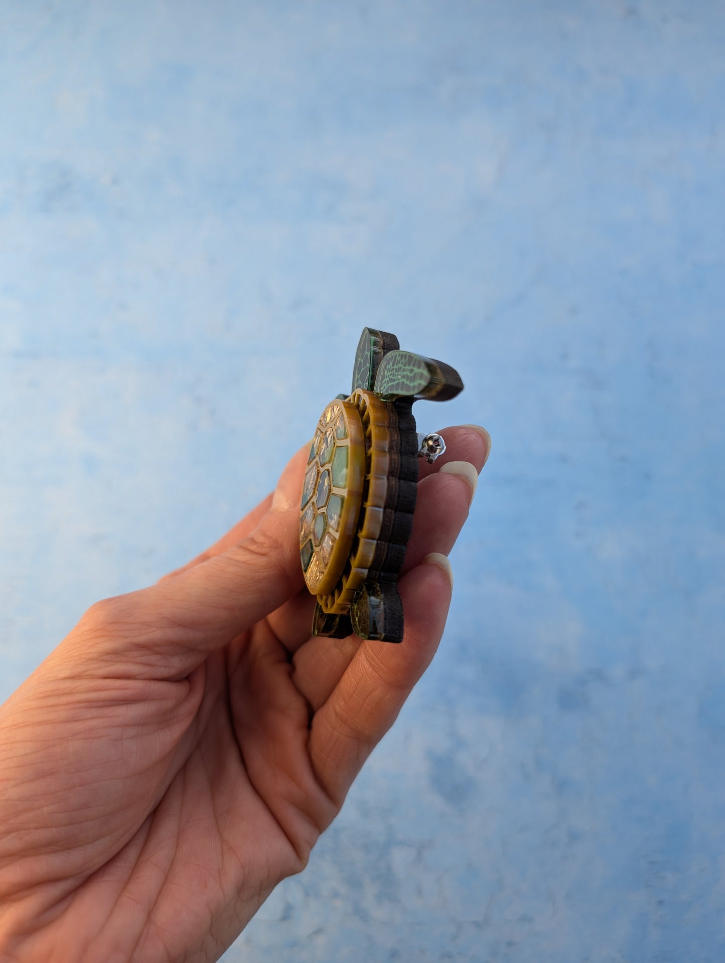 PRE ORDER Turtle Brooch (featuring in house recycled acrylic)