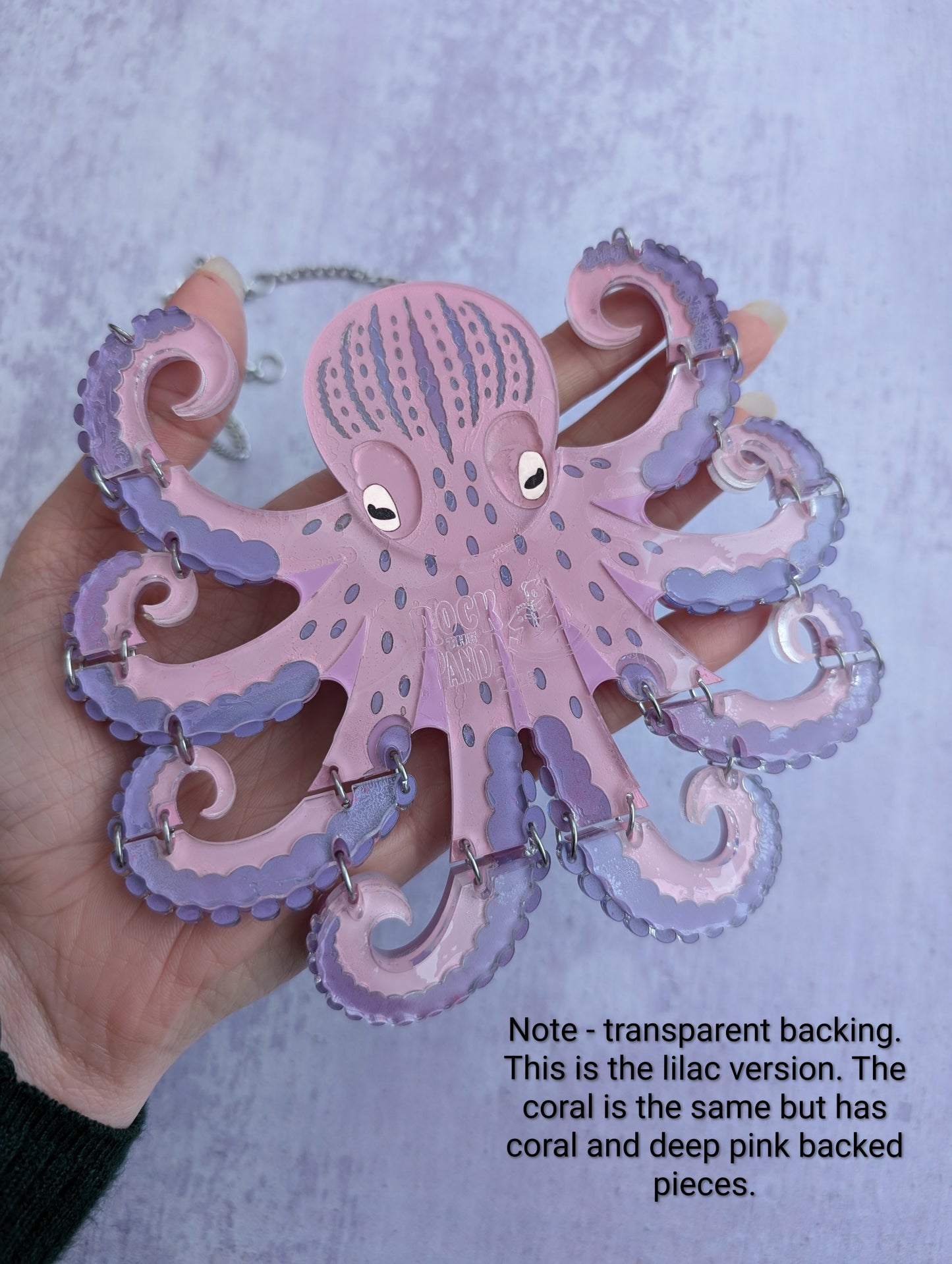 PRE ORDER Statement Octopus Necklace Iridescent CORAL