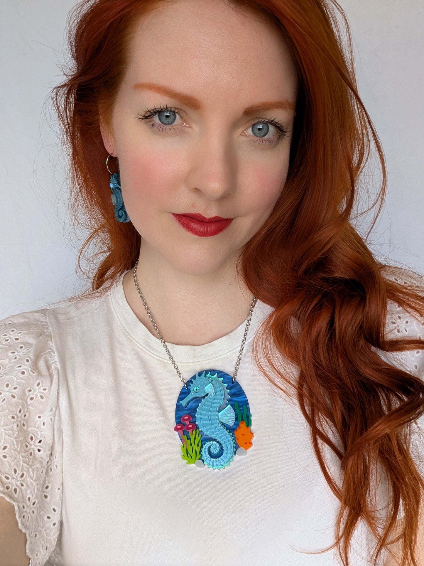 PRE ORDER Seahorse Small Necklace BLUE