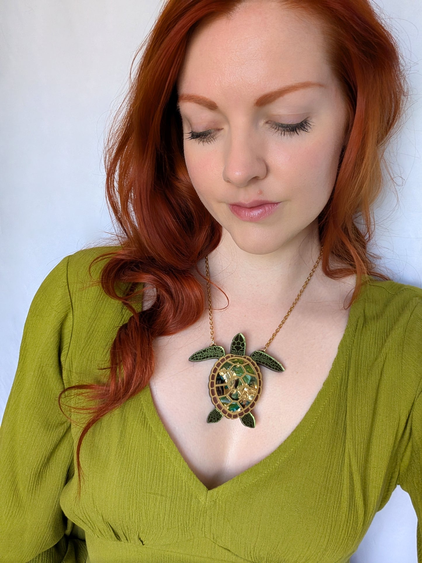 PRE ORDER Turtle Necklace (featuring in house recycled acrylic)