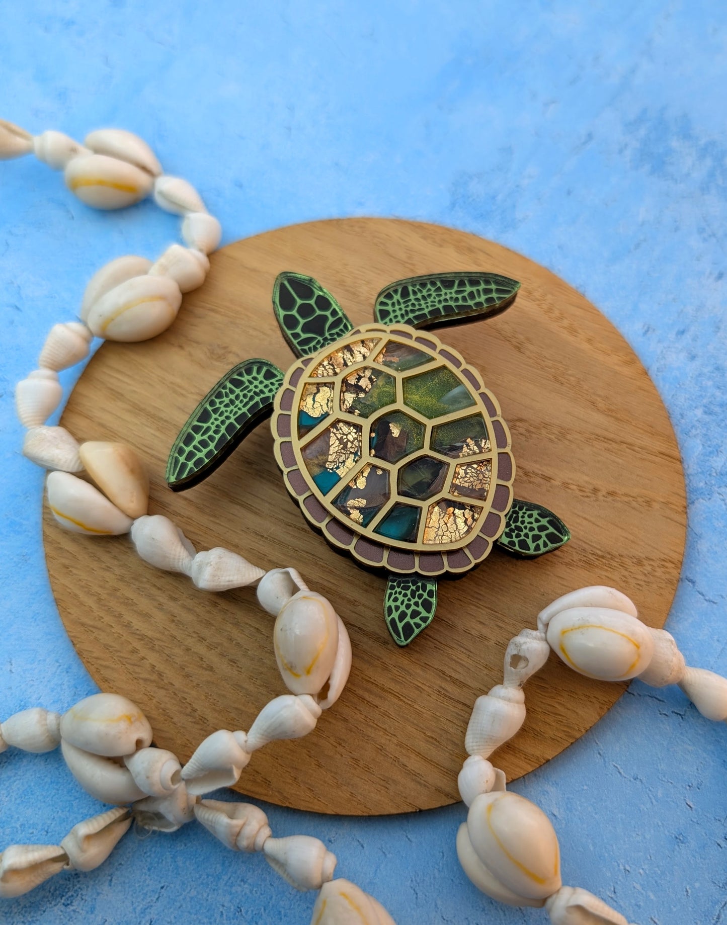PRE ORDER Turtle Brooch (featuring in house recycled acrylic)