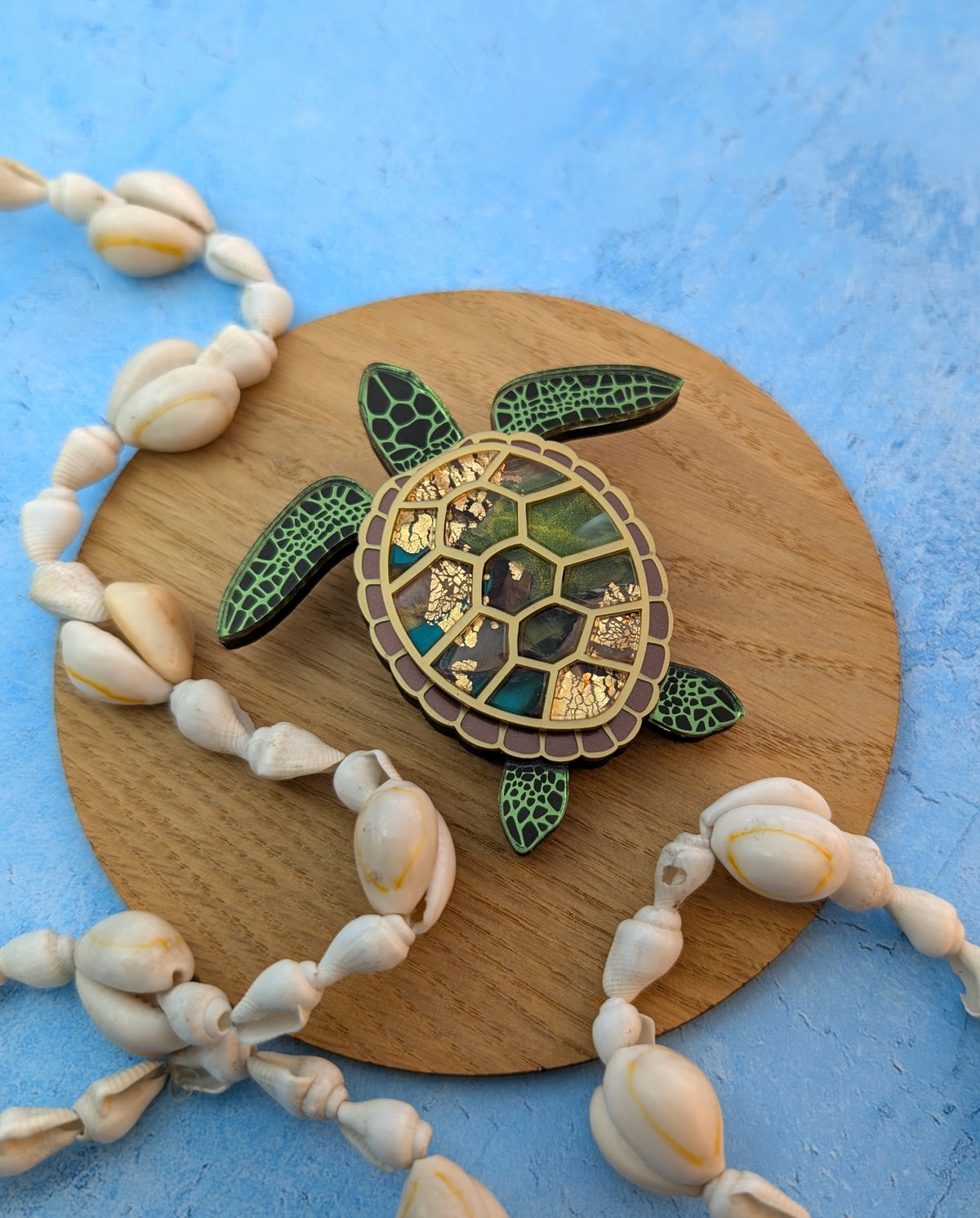 PRE ORDER Turtle Brooch (featuring in house recycled acrylic)