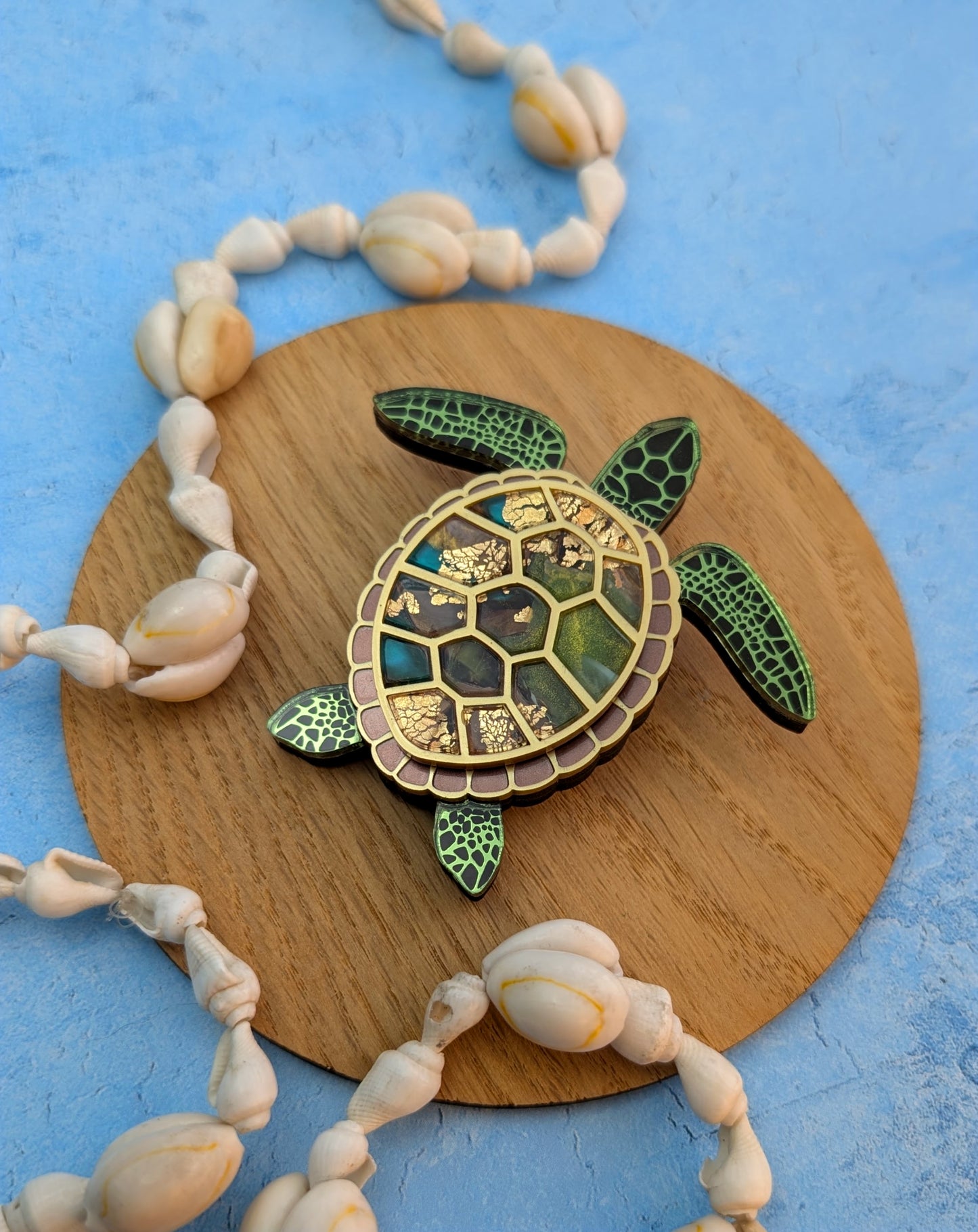 PRE ORDER Turtle Brooch (featuring in house recycled acrylic)
