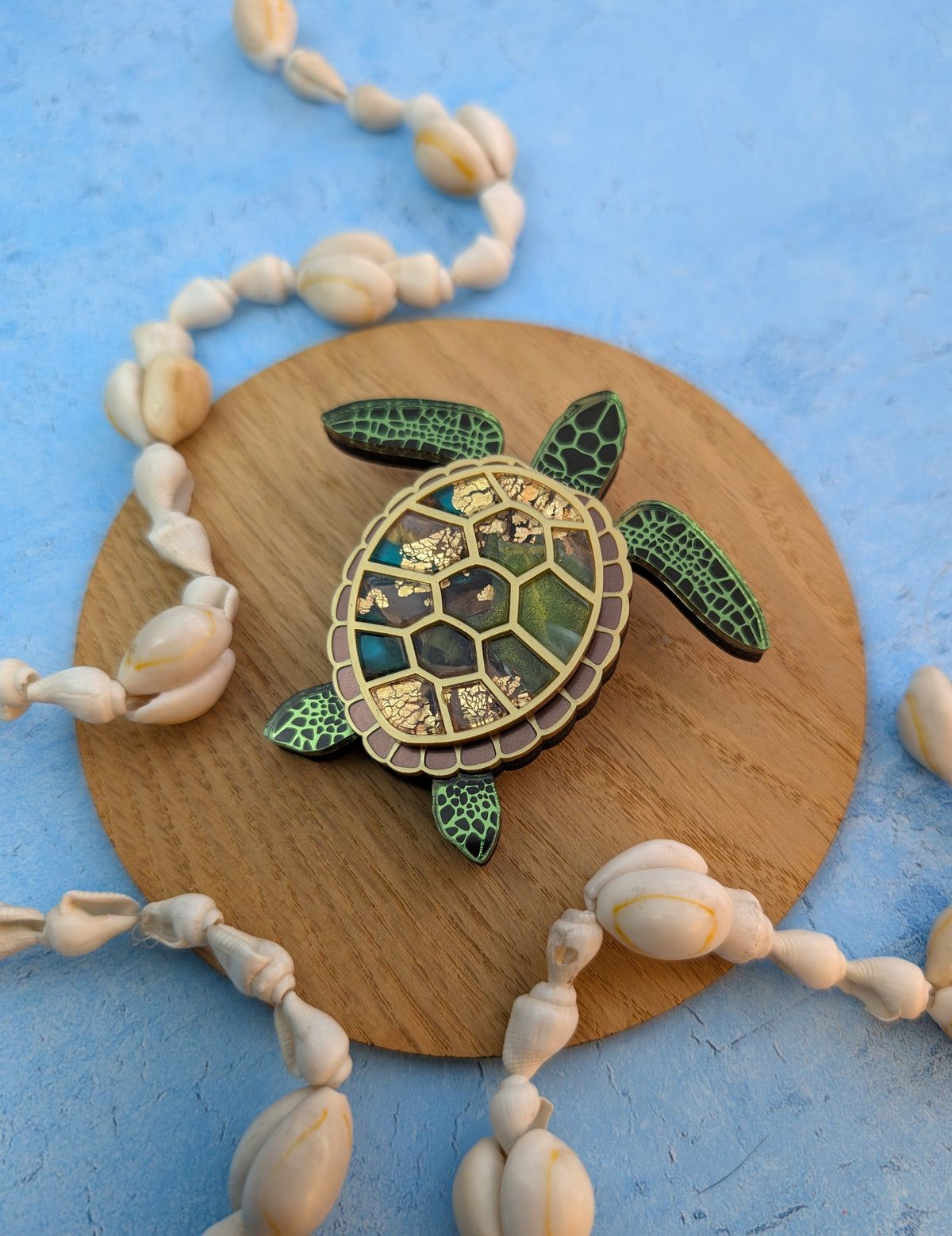 PRE ORDER Turtle Brooch (featuring in house recycled acrylic)