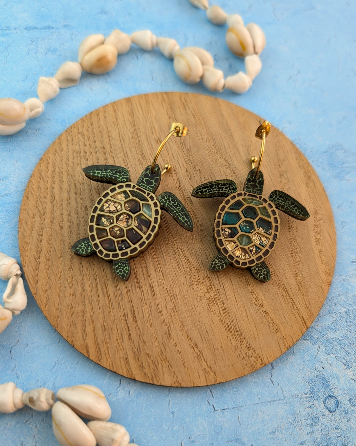 PRE ORDER Turtle Earrings (featuring in house recycled acrylic)