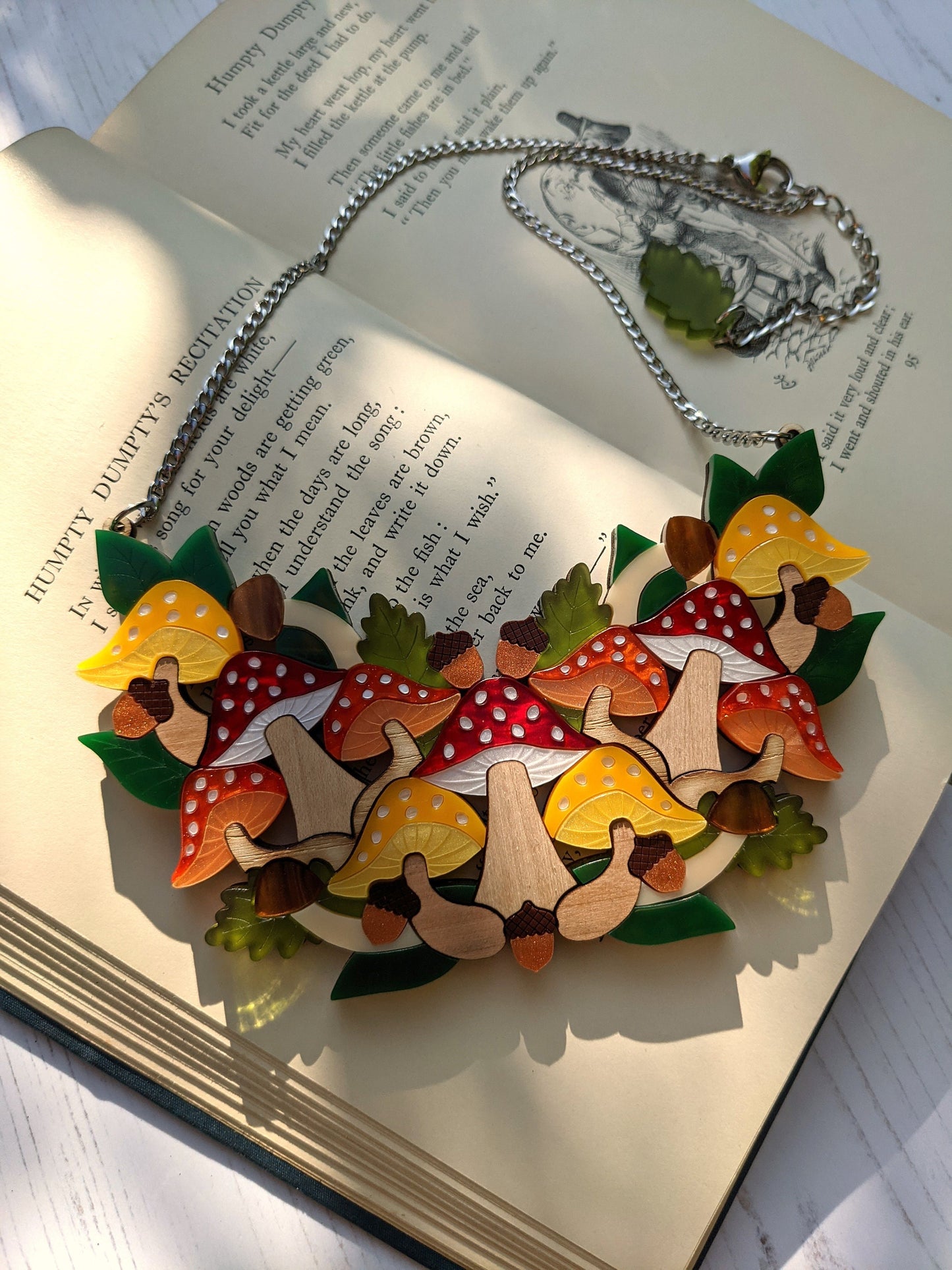 PRE ORDER Toadstool Statement Bib Necklace - Autumn