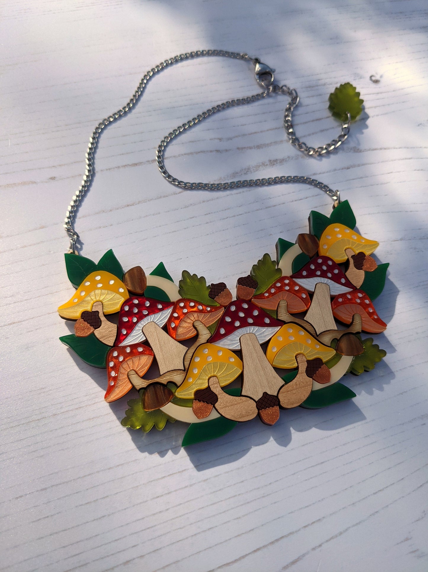 PRE ORDER Toadstool Statement Bib Necklace - Autumn