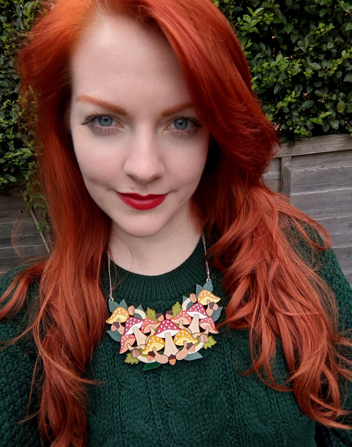 PRE ORDER Toadstool Statement Bib Necklace - Autumn