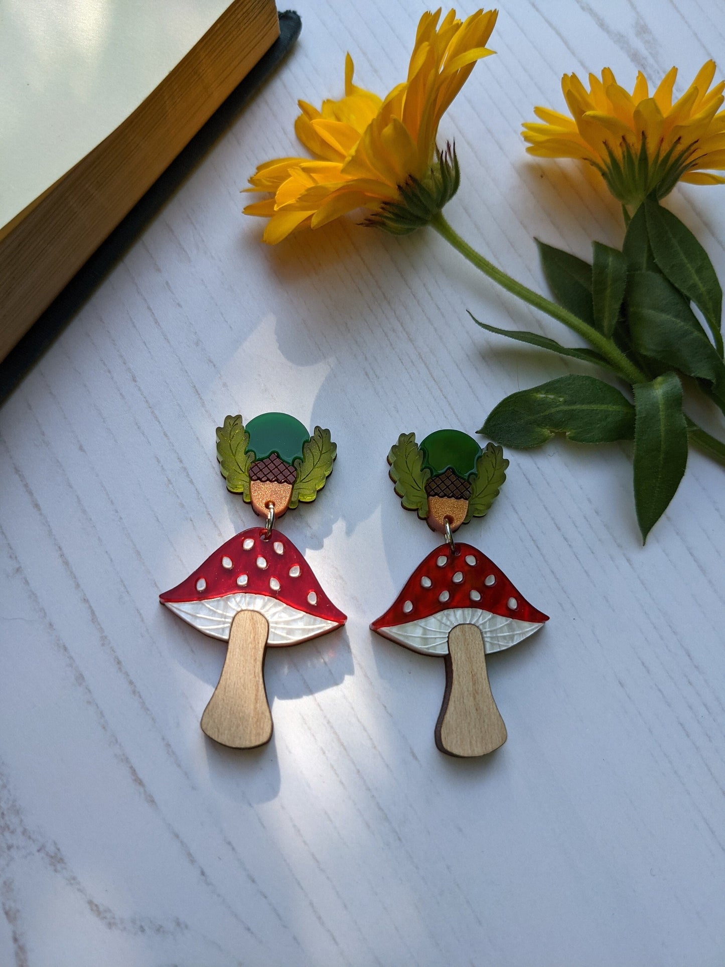 PRE ORDER Toadstool Earrings - Autumn