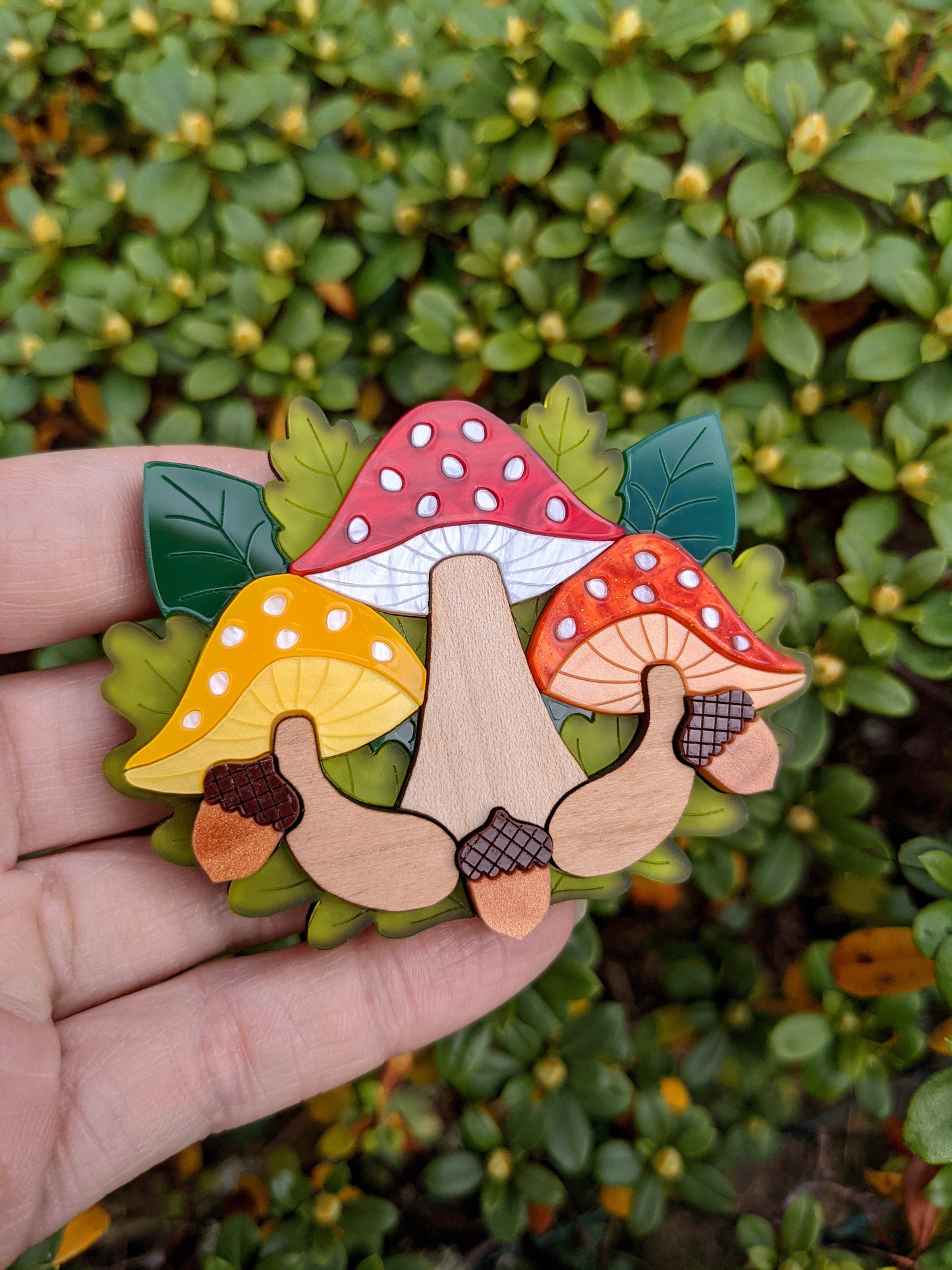 PRE ORDER Toadstool Brooch - Autumn