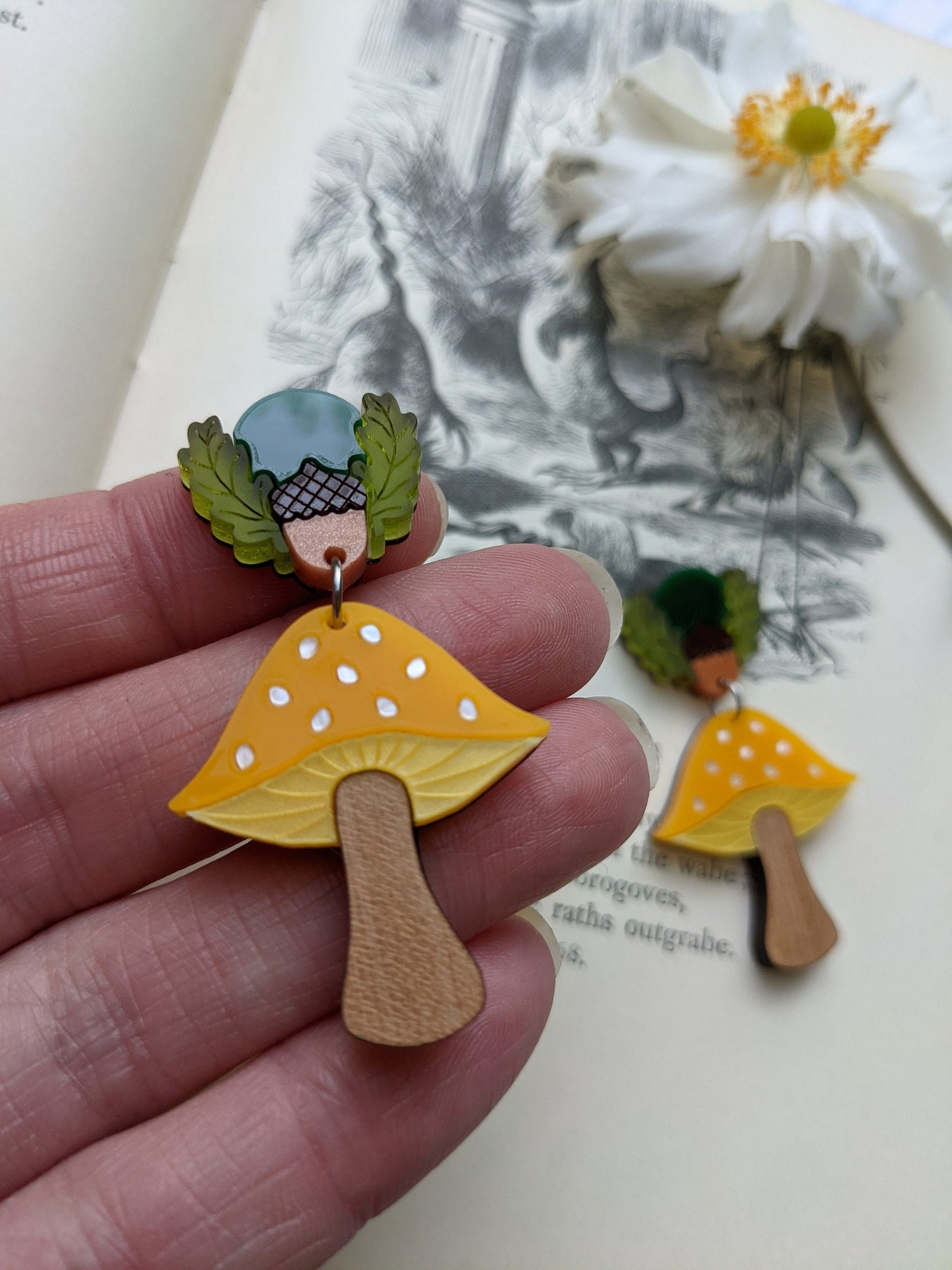 PRE ORDER Toadstool Earrings - Autumn