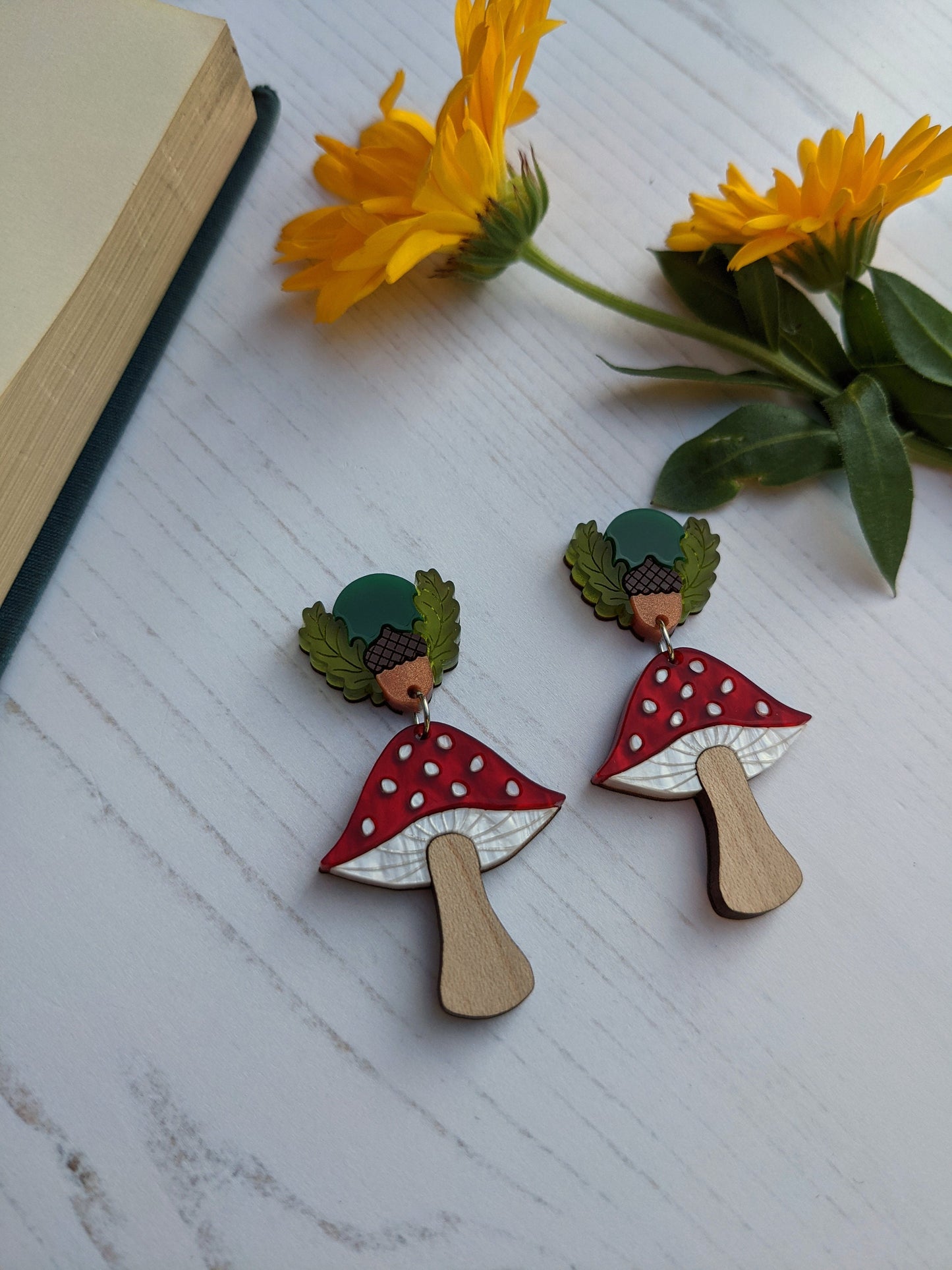 PRE ORDER Toadstool Earrings - Autumn