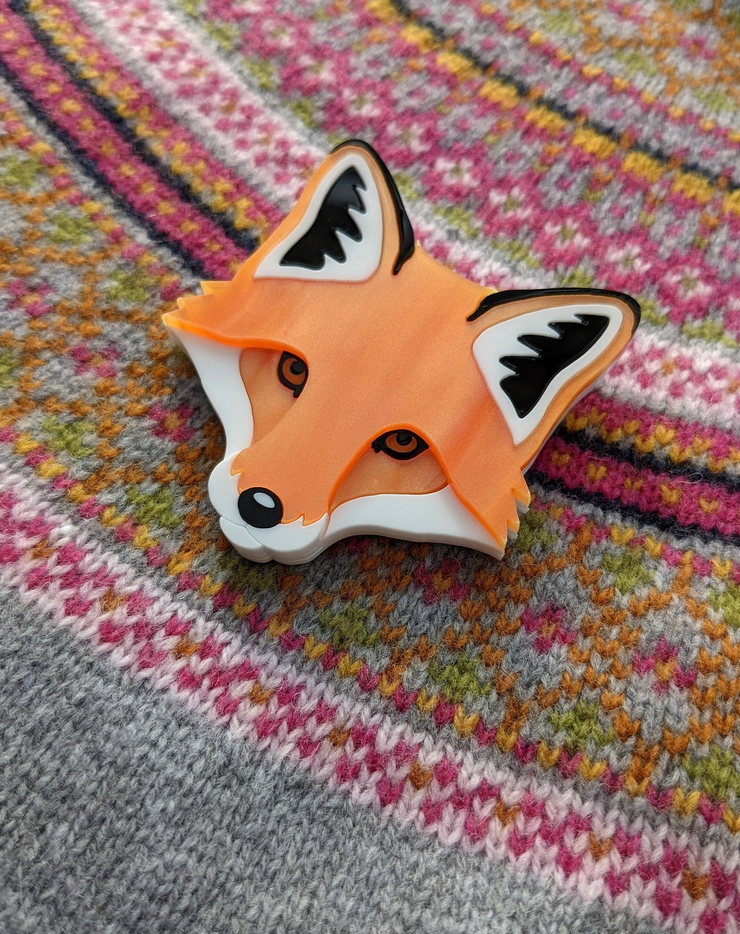 PRE ORDER Fox Head Brooch - 'Summer'