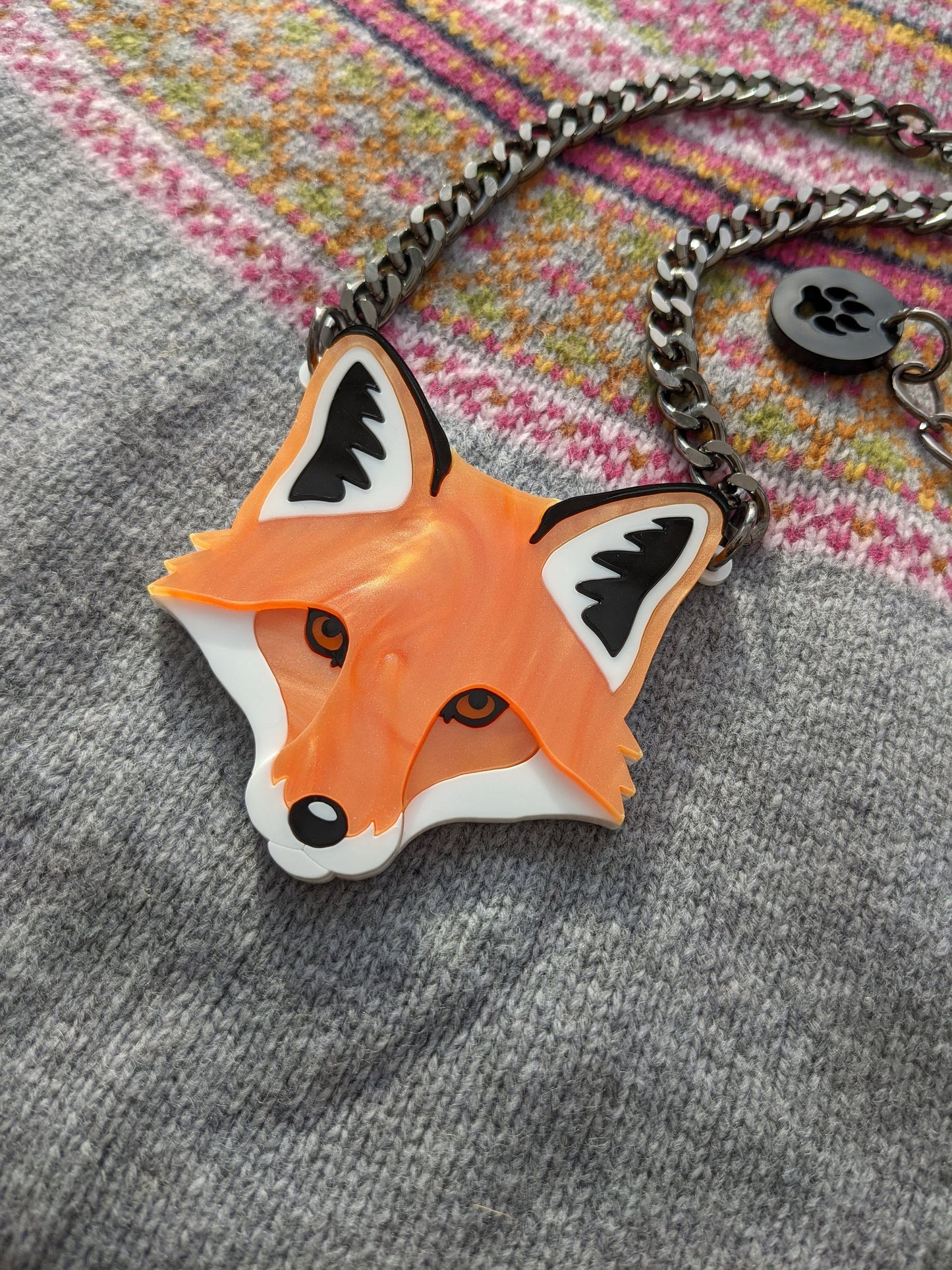 PRE ORDER Statement Fox Head Necklace - 'Summer'