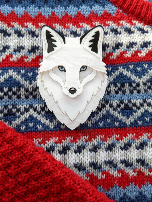 PRE ORDER Fox Brooch - 'Winter'