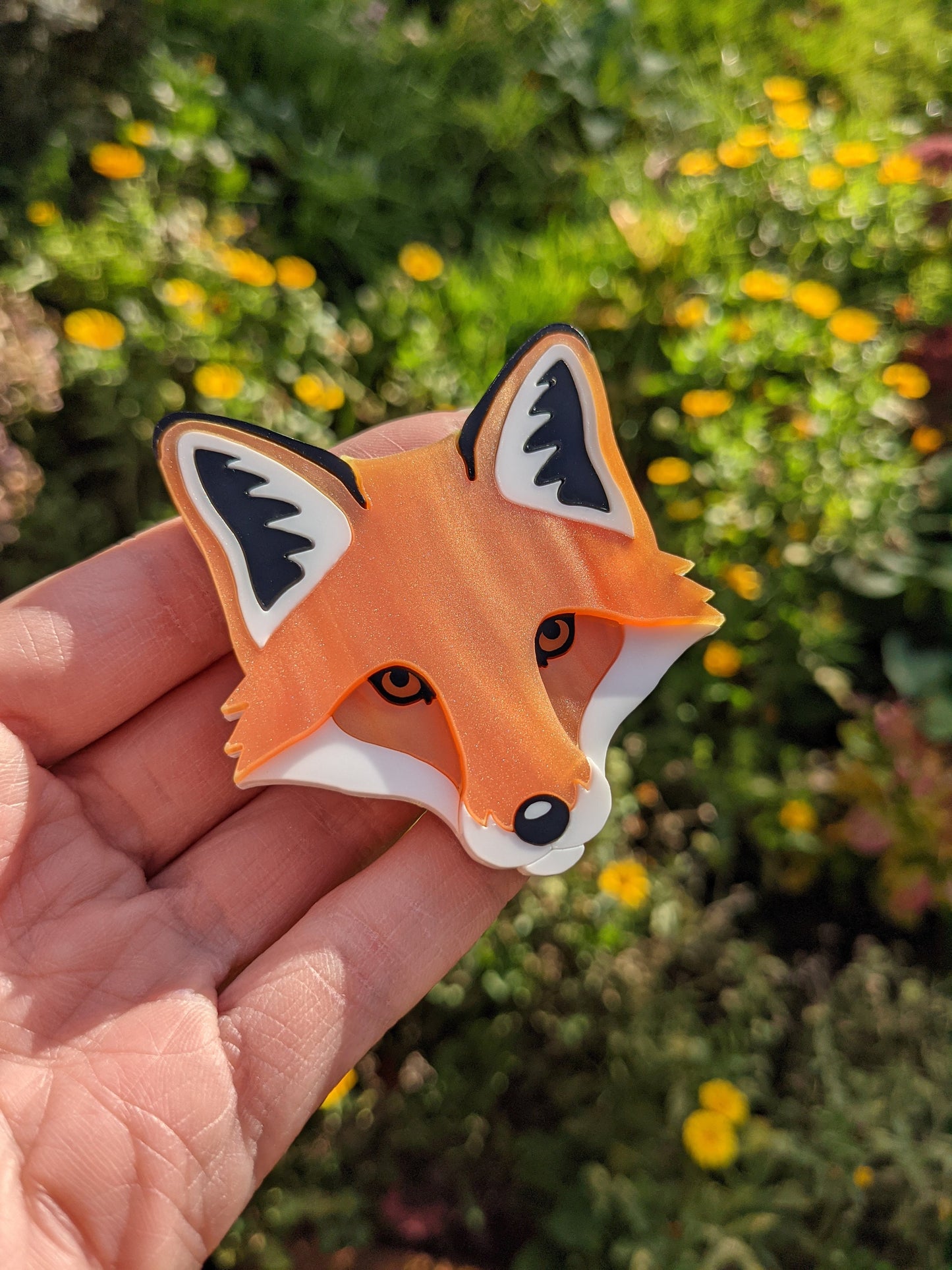 PRE ORDER Fox Head Brooch - 'Summer'