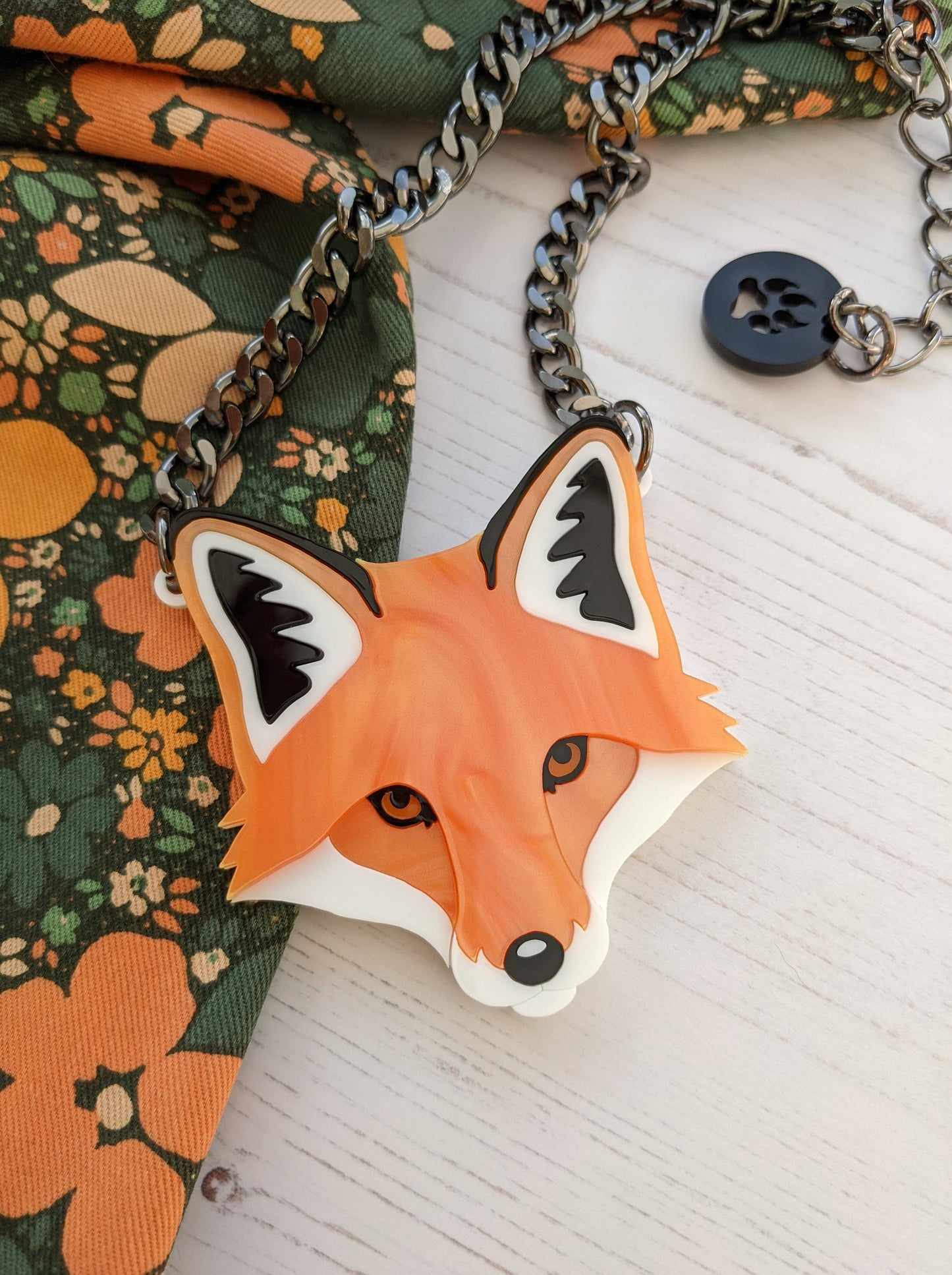 PRE ORDER Statement Fox Head Necklace - 'Summer'