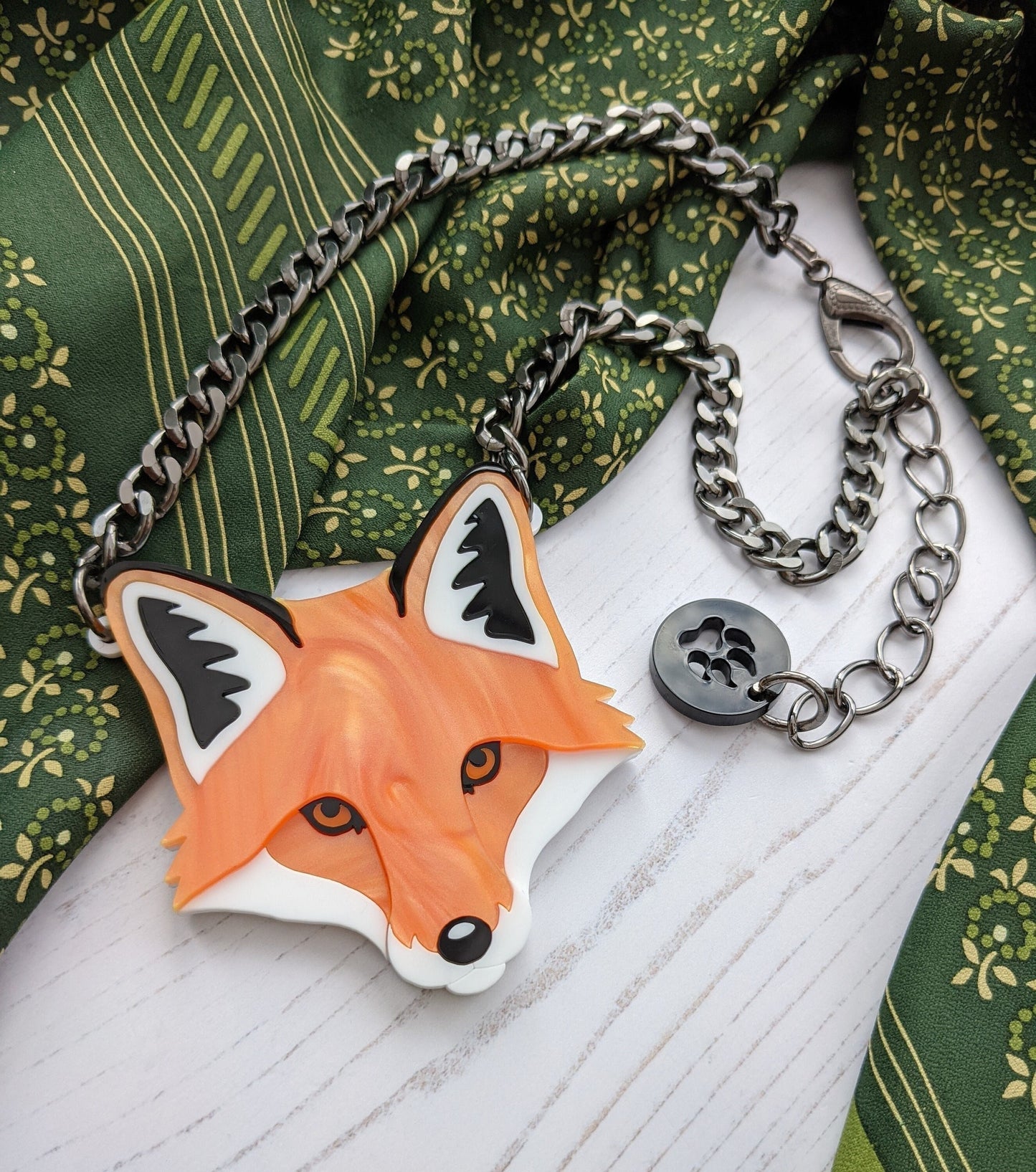 PRE ORDER Statement Fox Head Necklace - 'Summer'