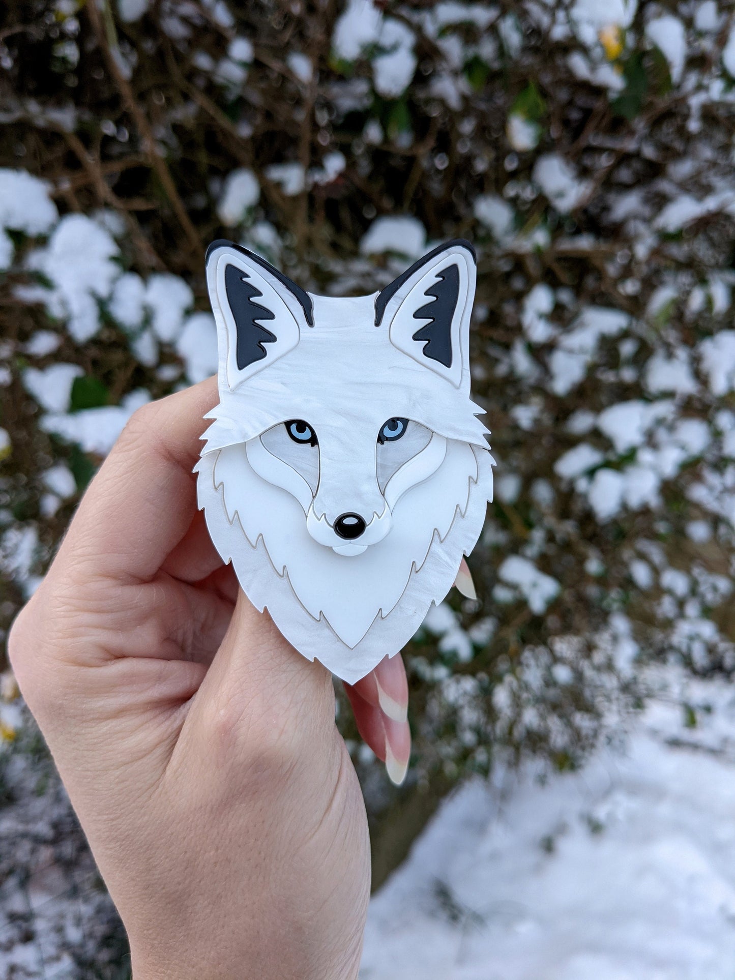 PRE ORDER Fox Brooch - 'Winter'