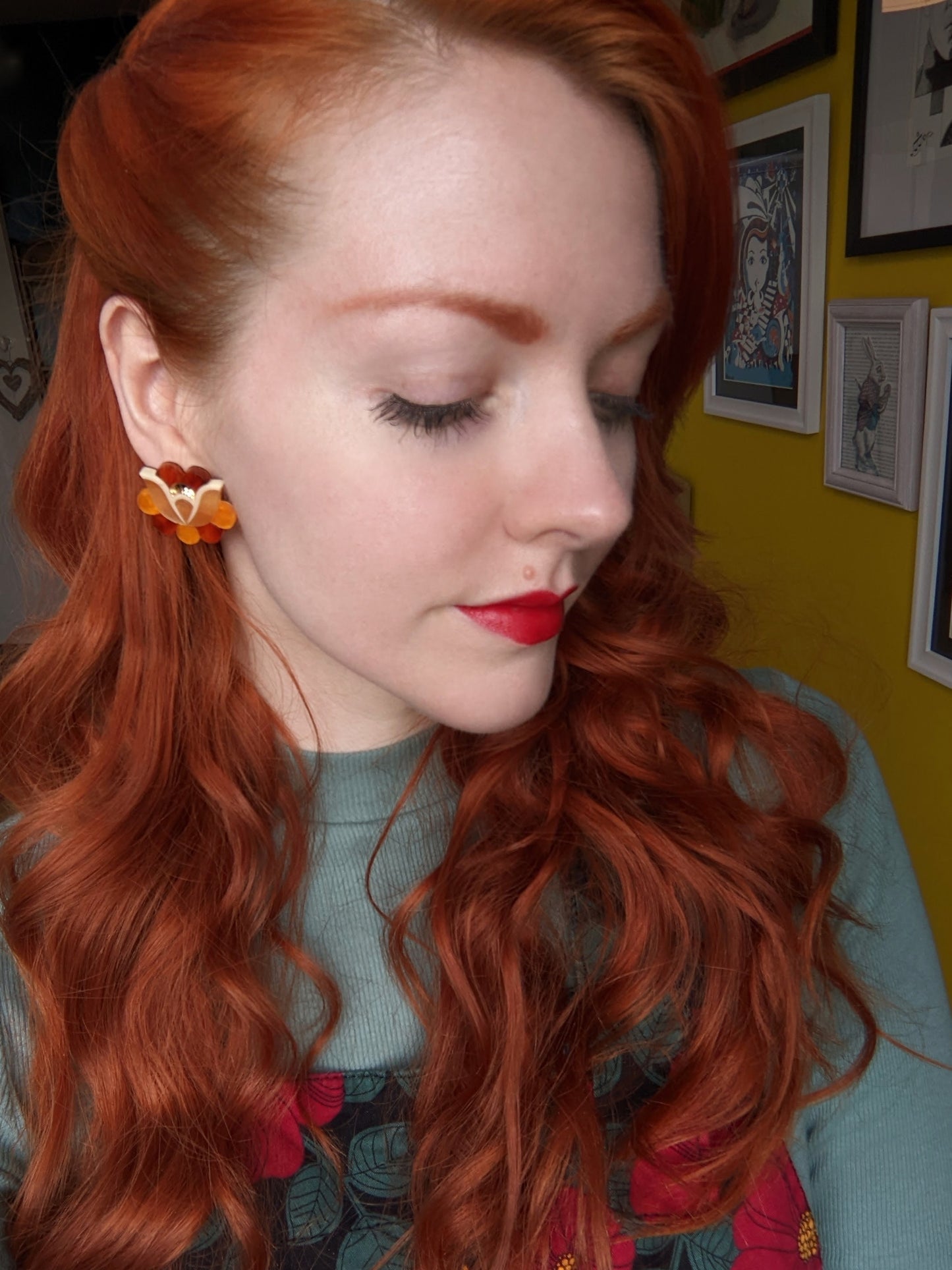 PRE ORDER Folk Floral Stud Earrings - Tortoiseshell