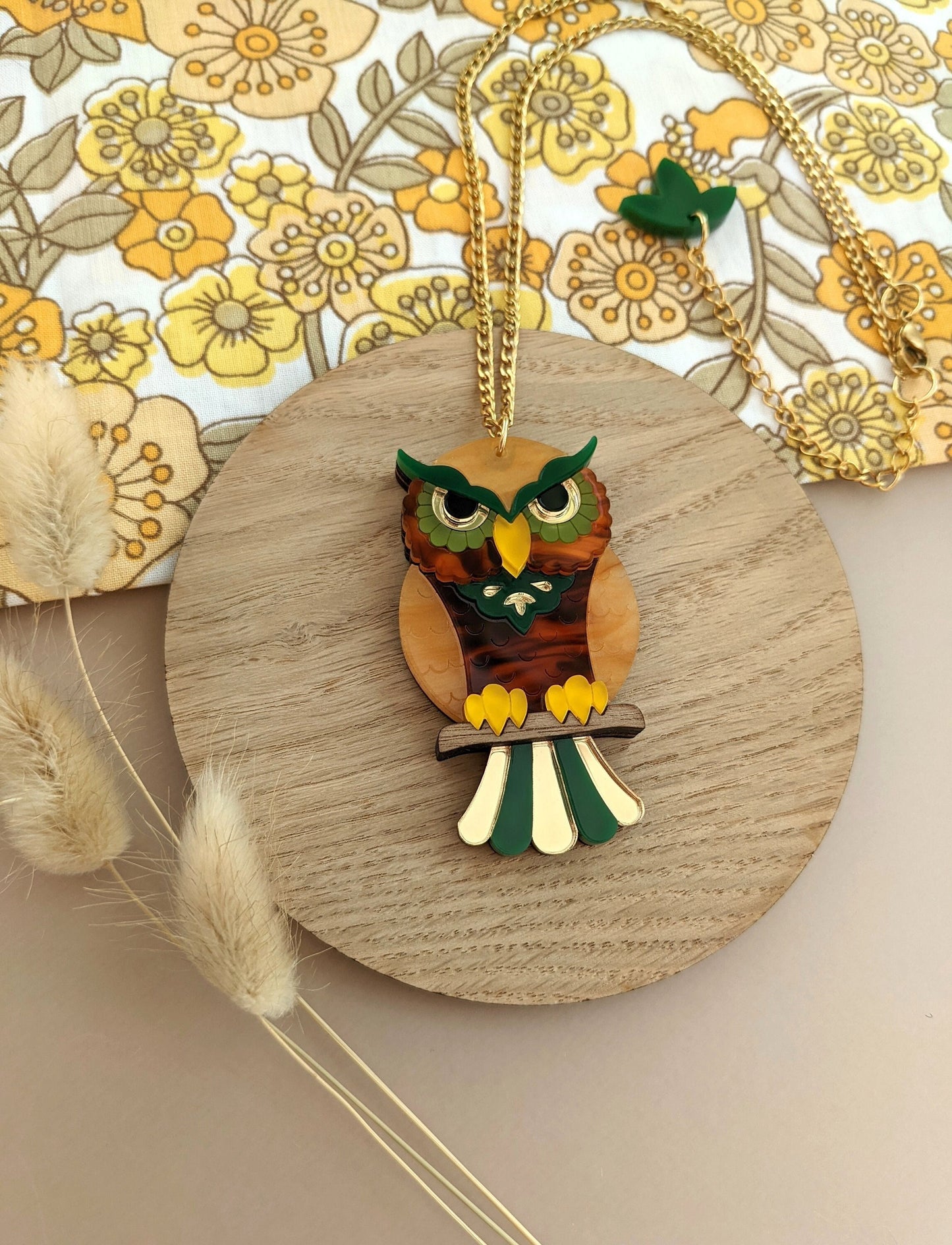 PRE ORDER Owl Pendant  - 'Forest'