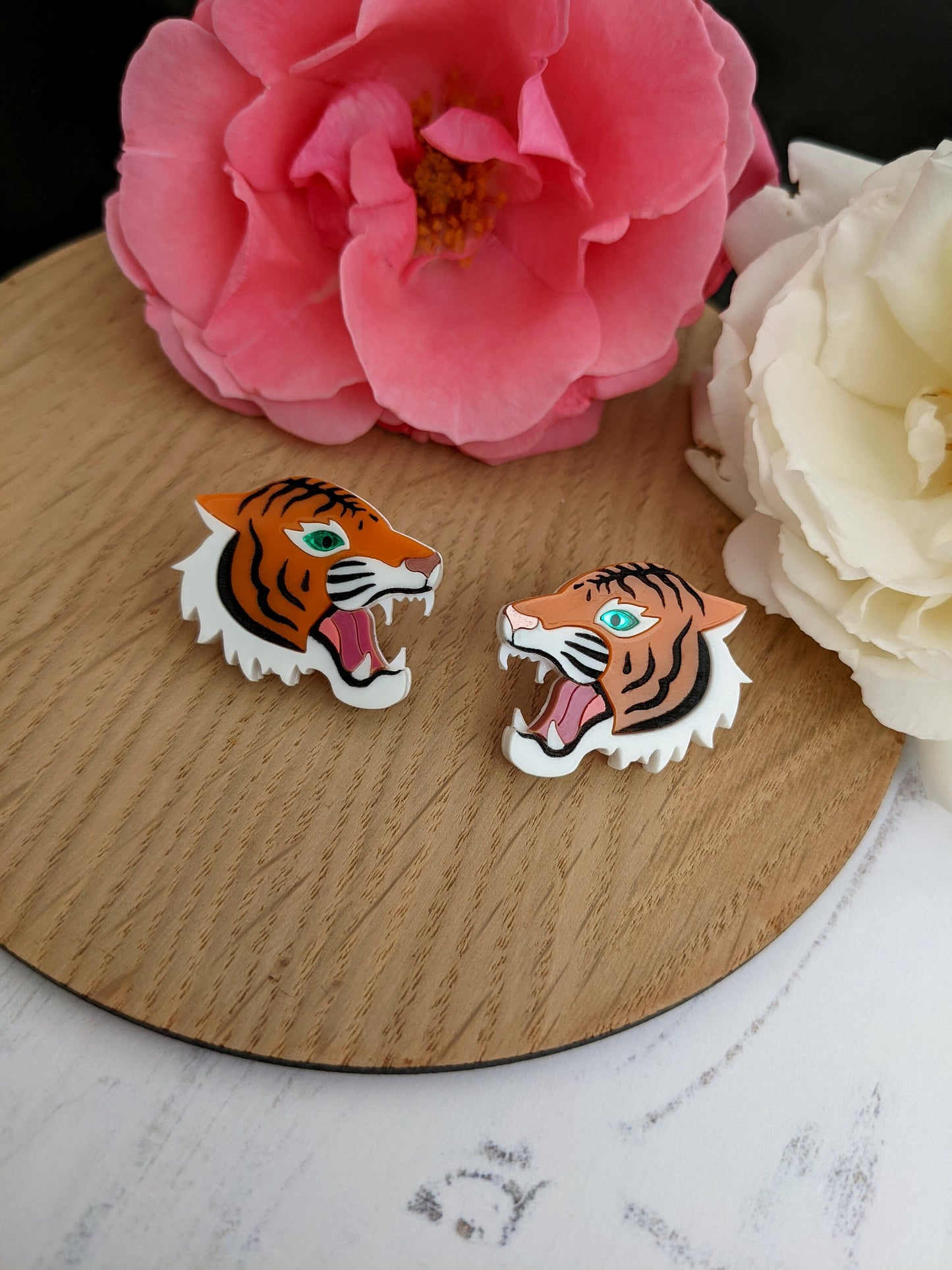 PRE ORDER Tiger Stud Earrings - Orange