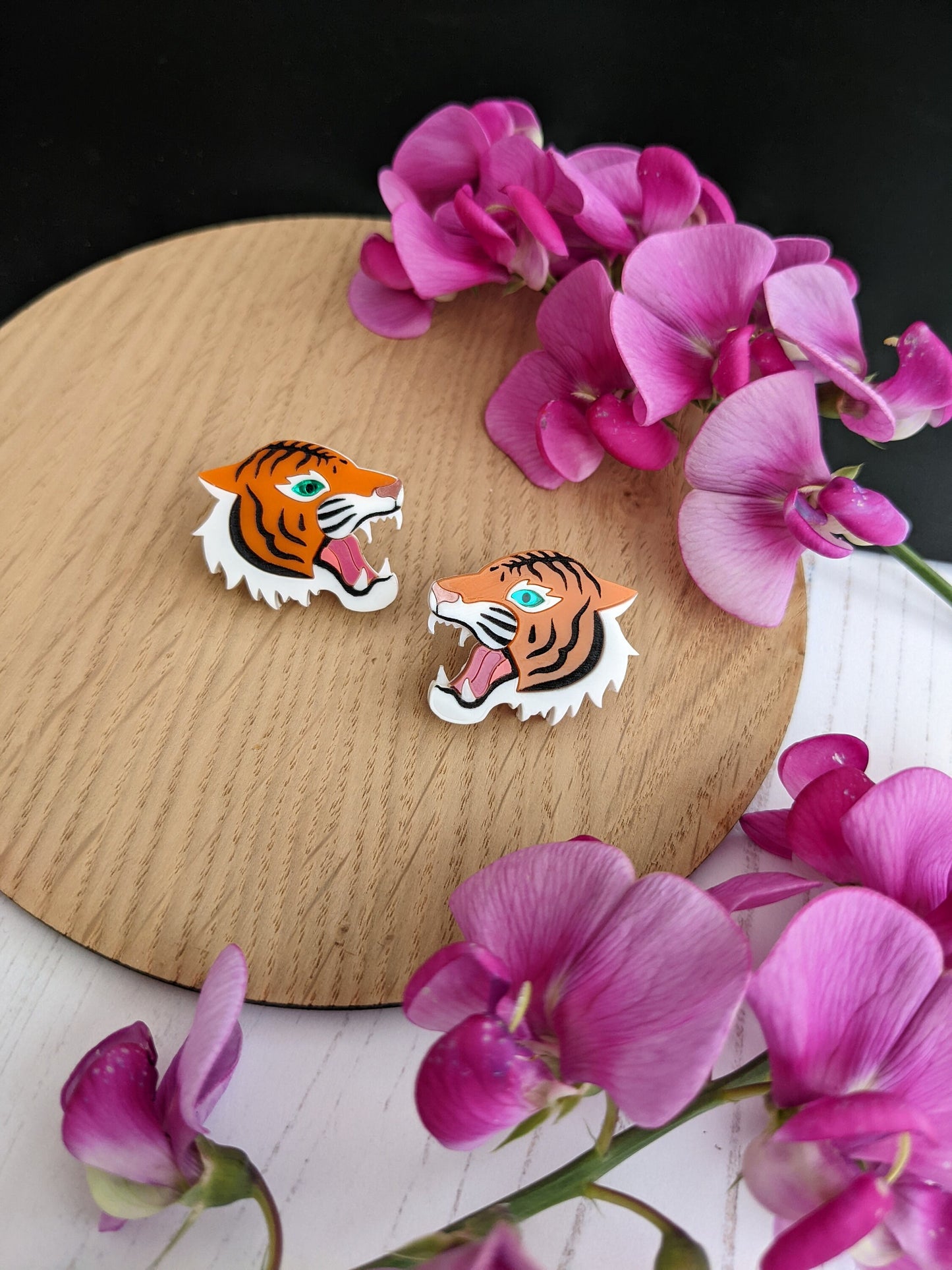 PRE ORDER Tiger Stud Earrings - Orange