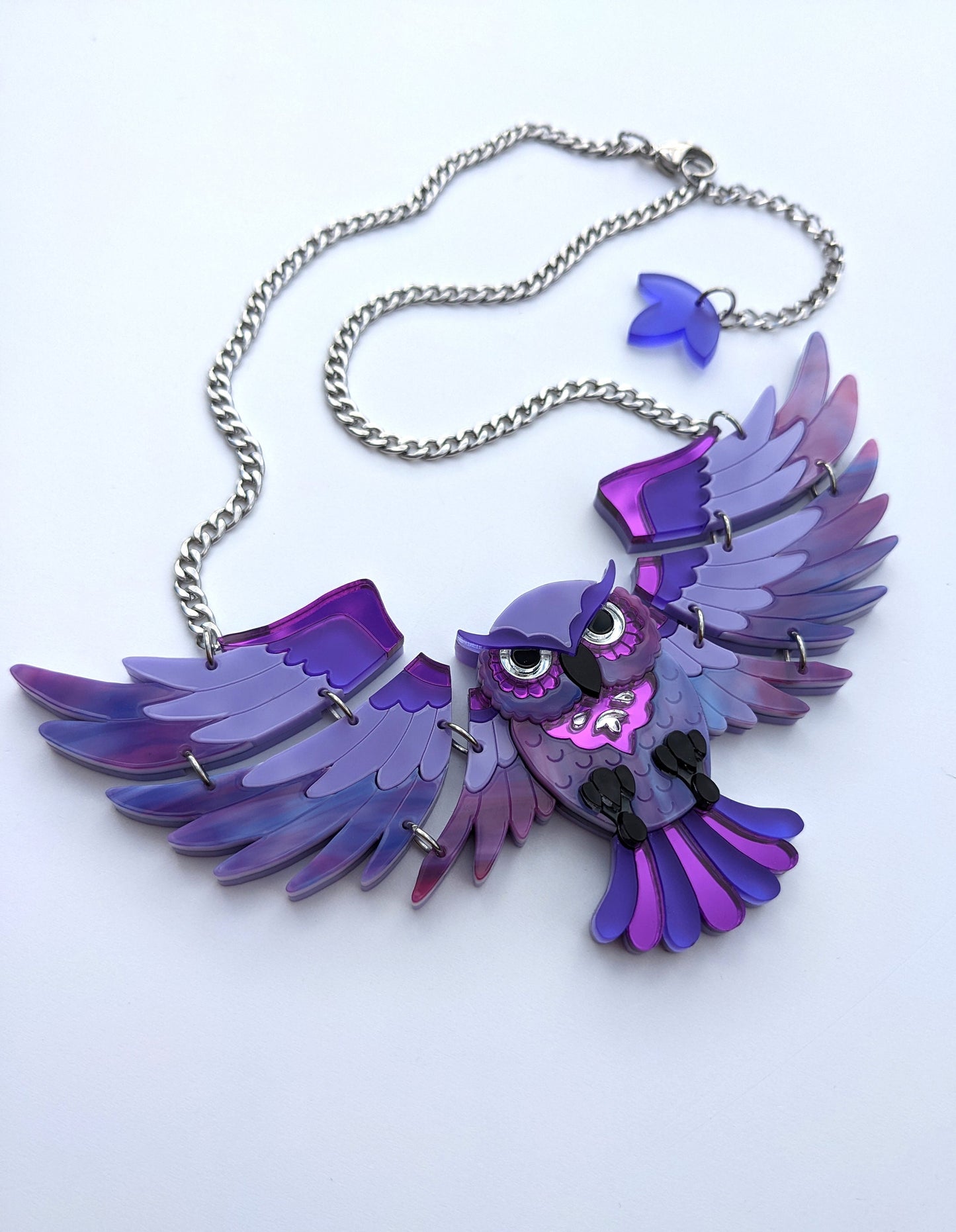 PRE ORDER Statement Owl Necklace - 'Midnight'