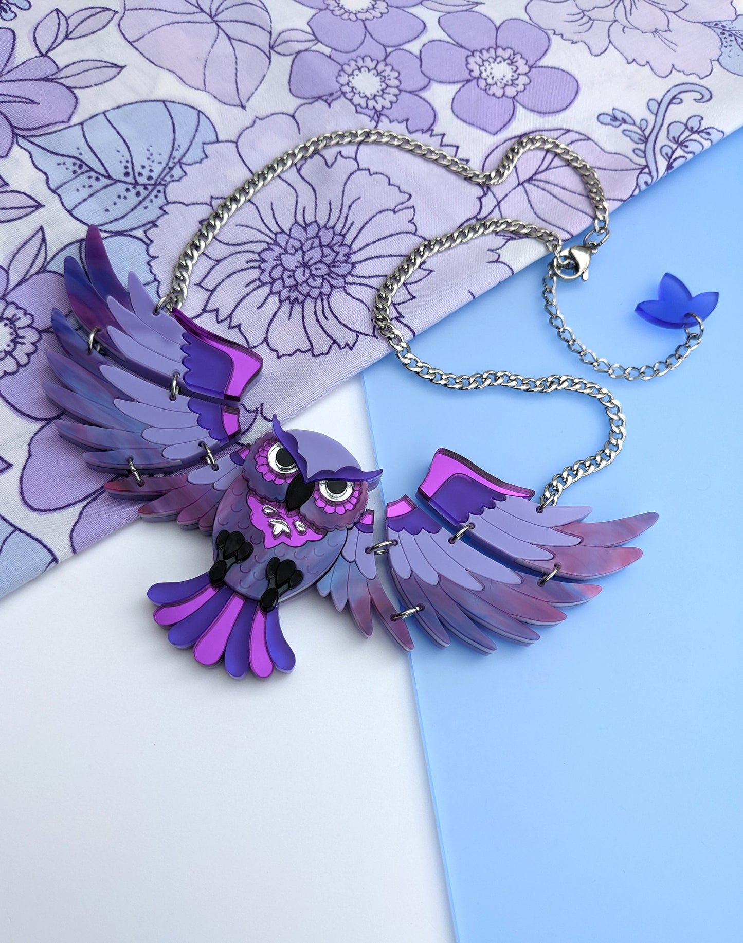 PRE ORDER Statement Owl Necklace - 'Midnight'