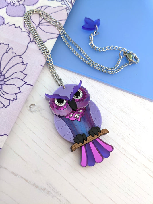 PRE ORDER Owl Pendant - 'Midnight'