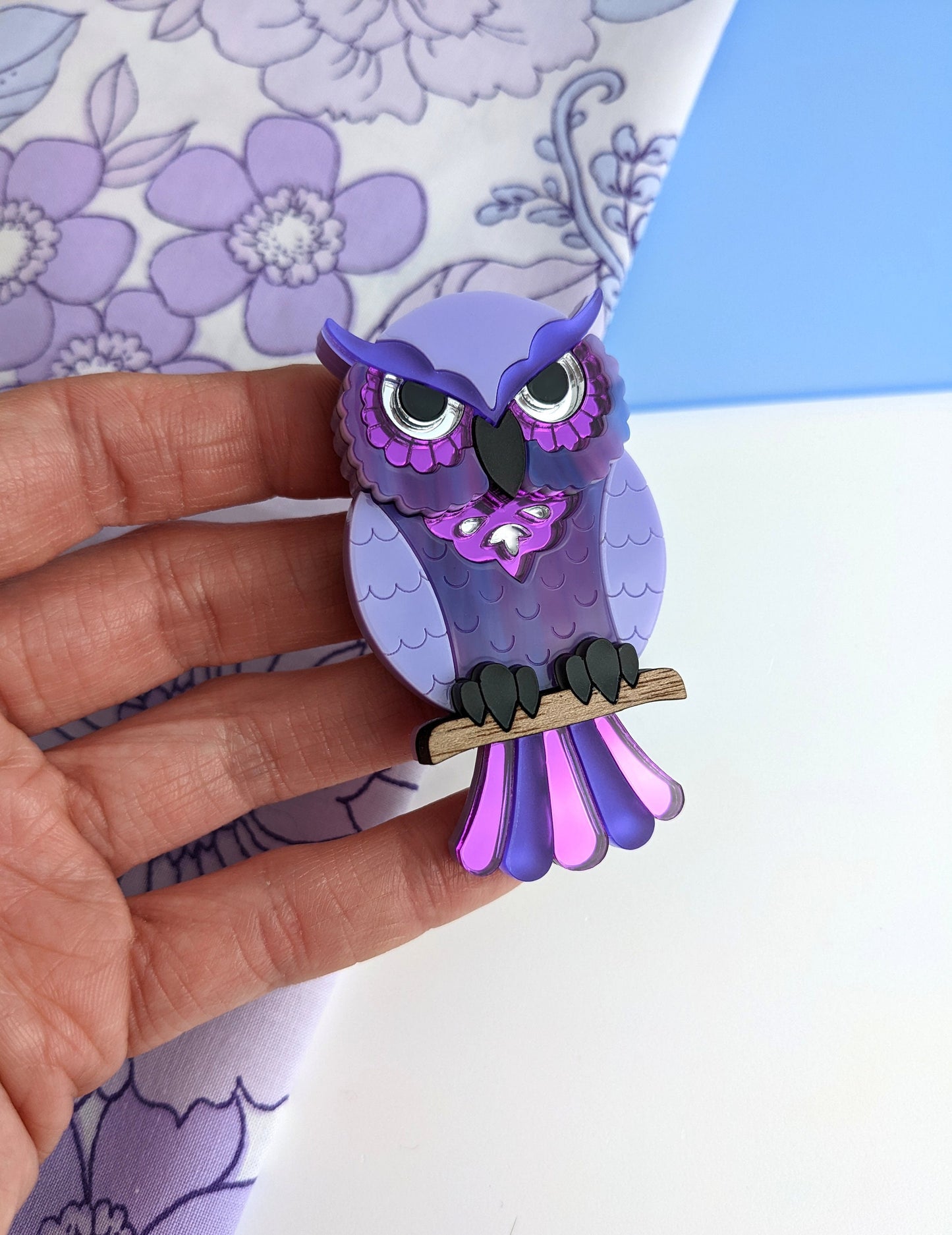 PRE ORDER Owl Brooch - 'Midnight'