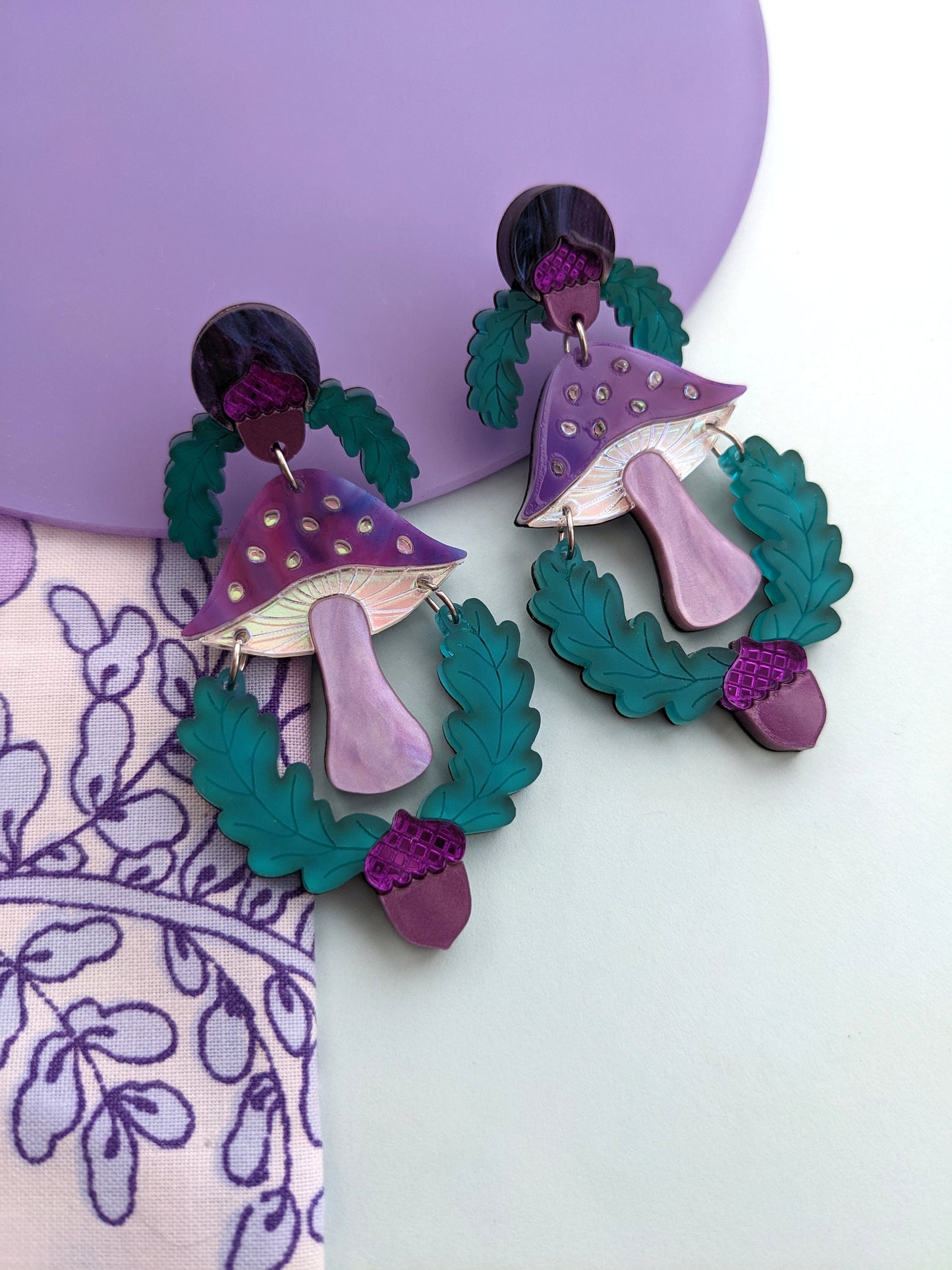 PRE ORDER Statement Mushrooms Earrings - Aurora