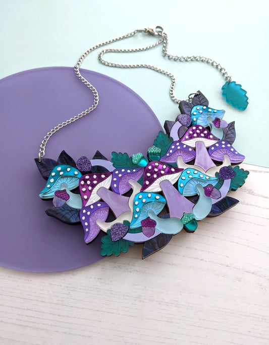 Mushroom Bib Necklace - Dreamland. Surprise return!