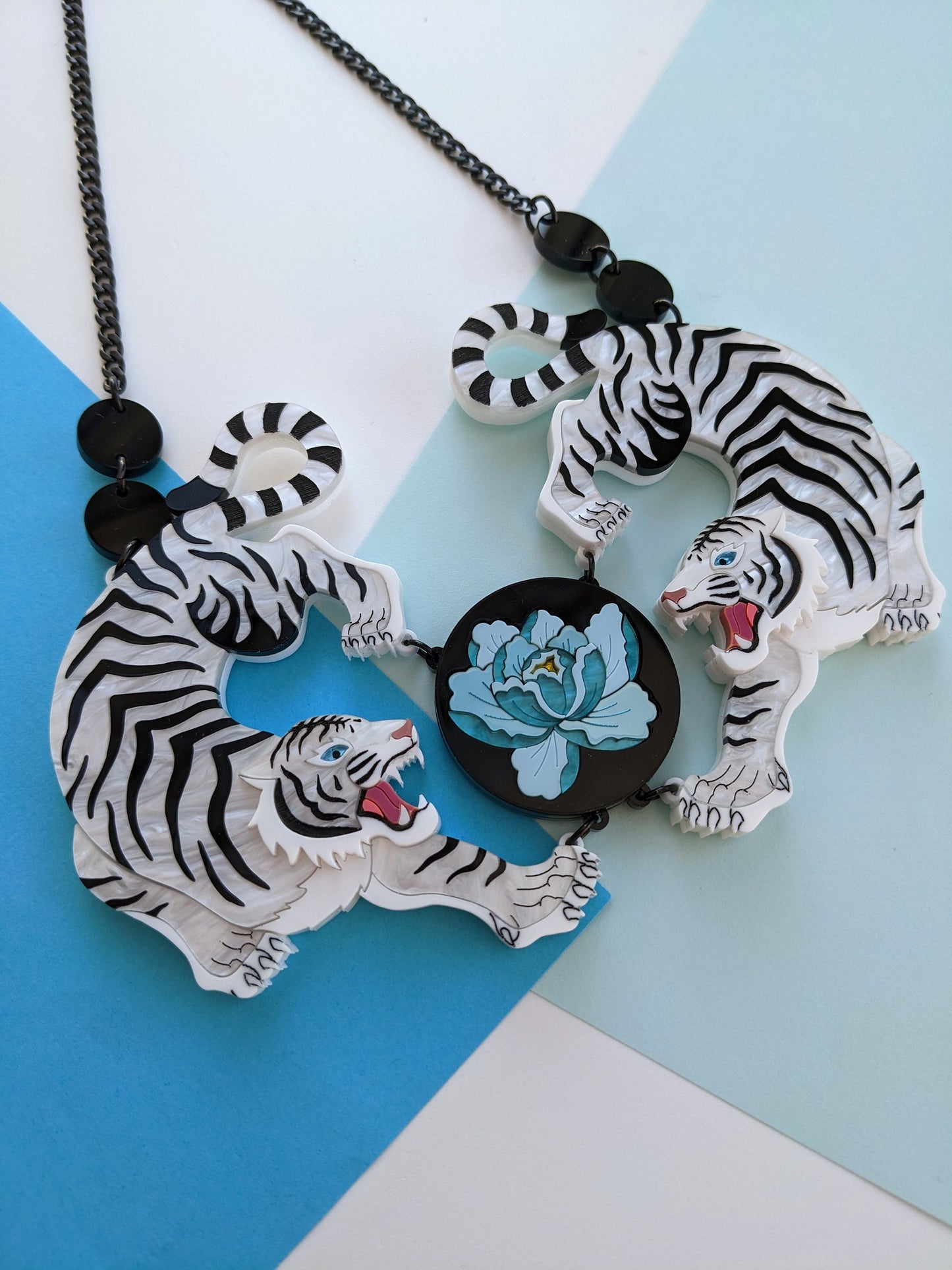 PRE ORDER Statement Double Tiger Necklace - White